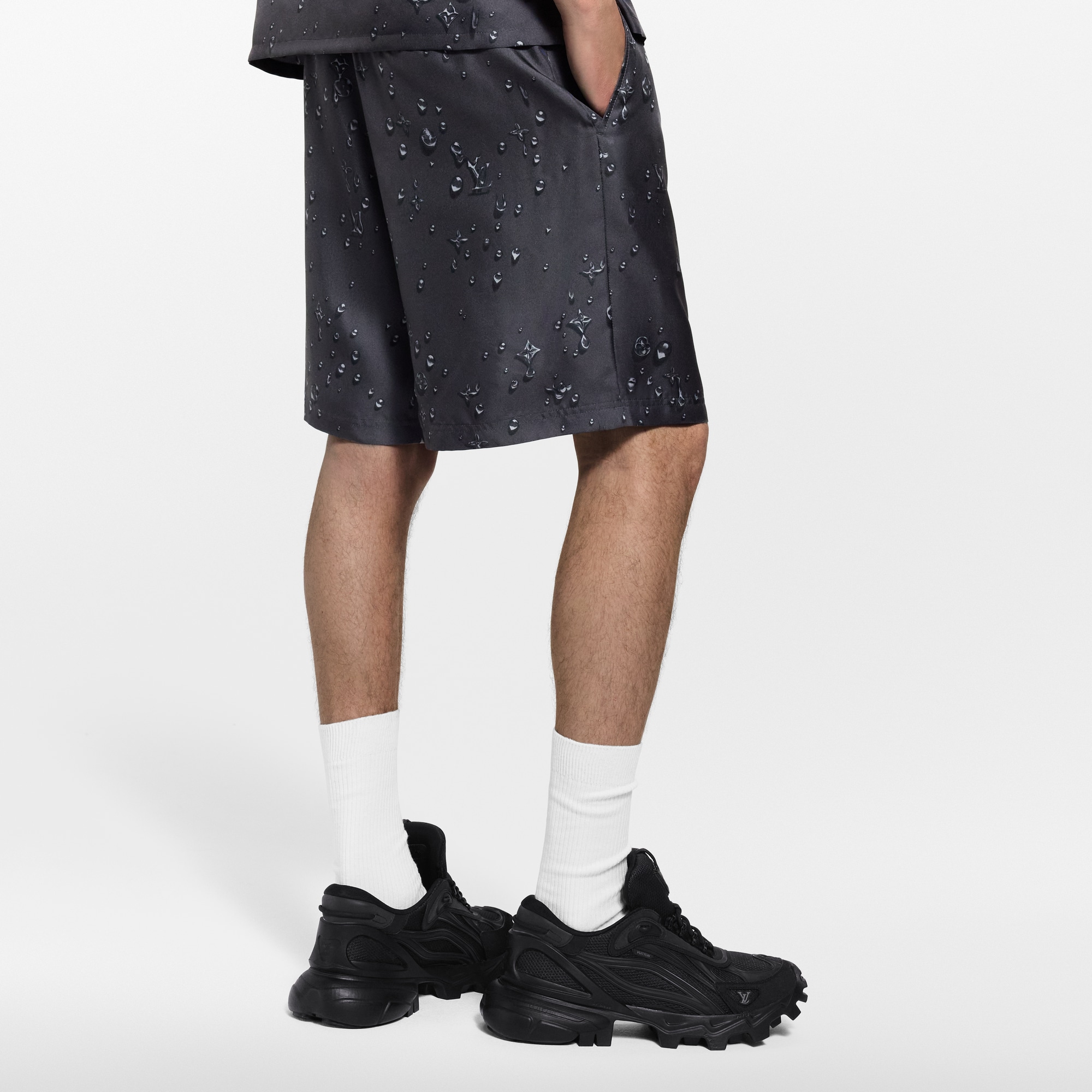 Monogram Silk Shorts  in Men