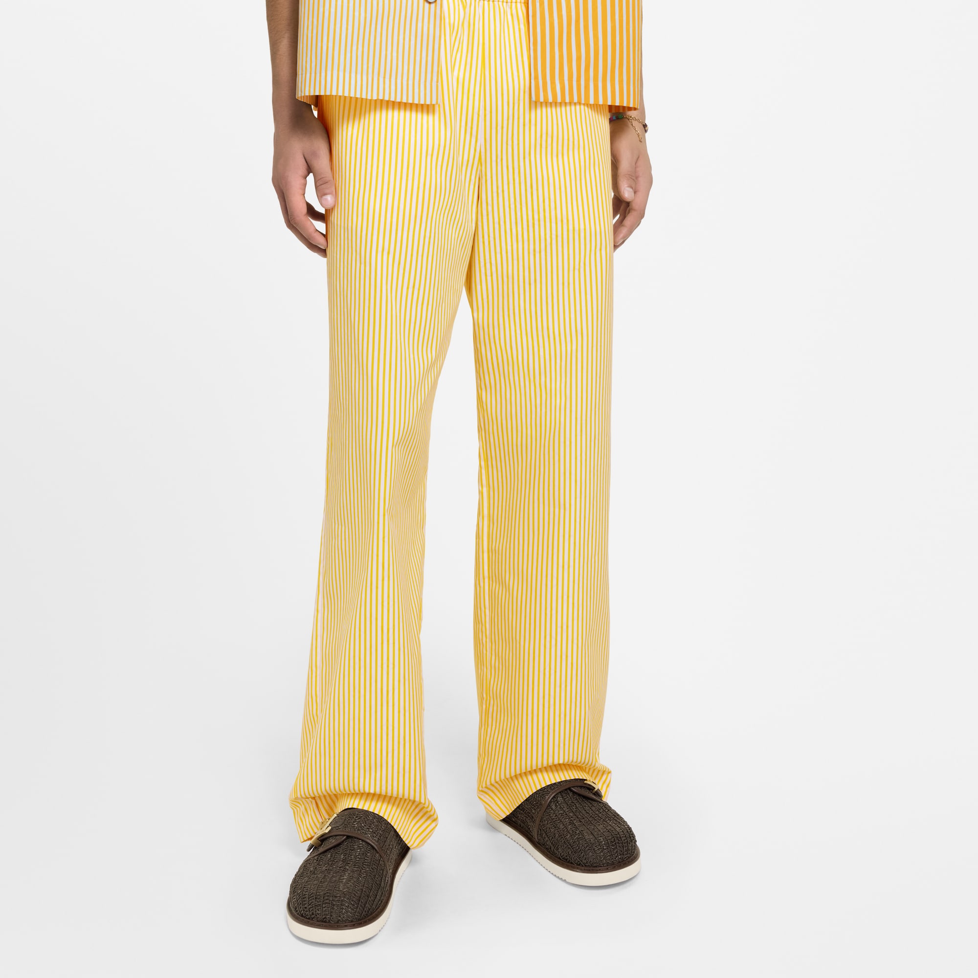 Monogram Striped Drawstring Pants  in Men