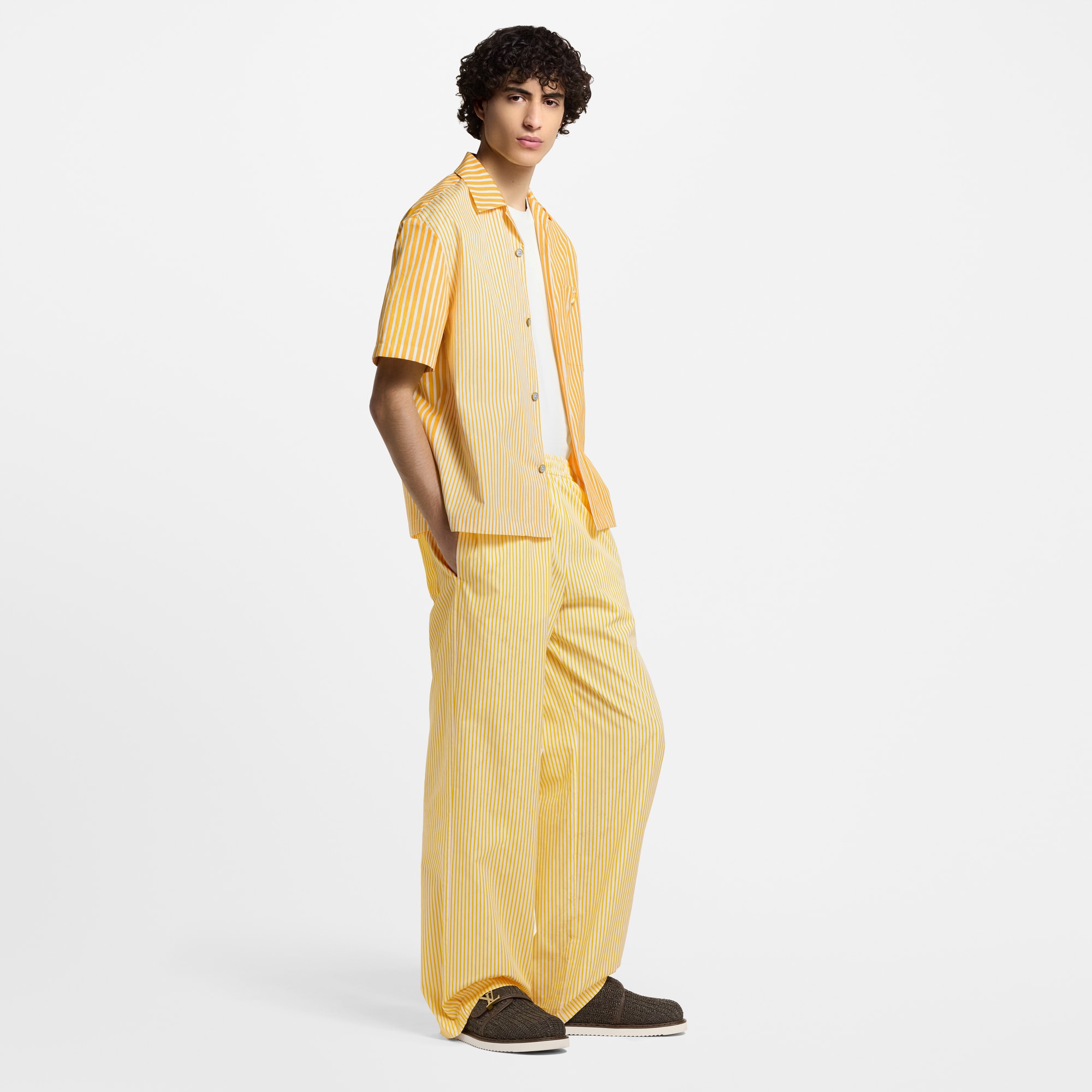 Monogram Striped Drawstring Pants  in Men
