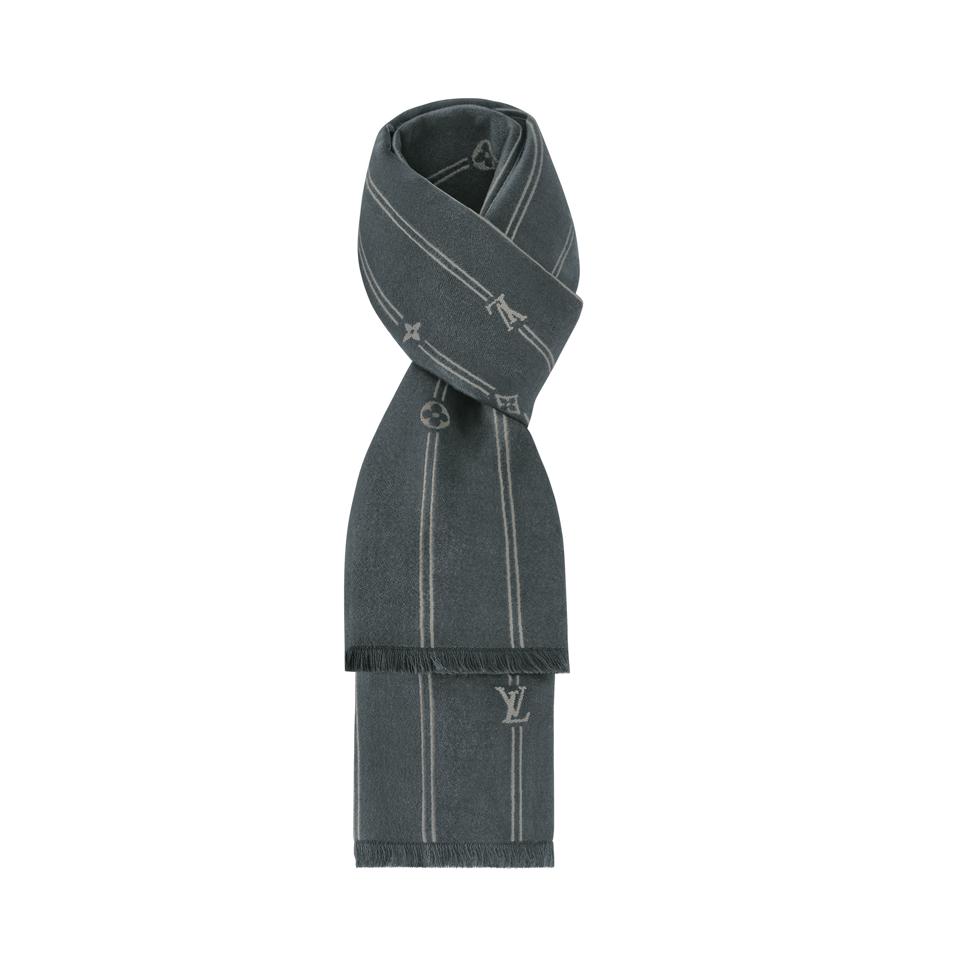 Monogram Stripes Scarf S00 in Men