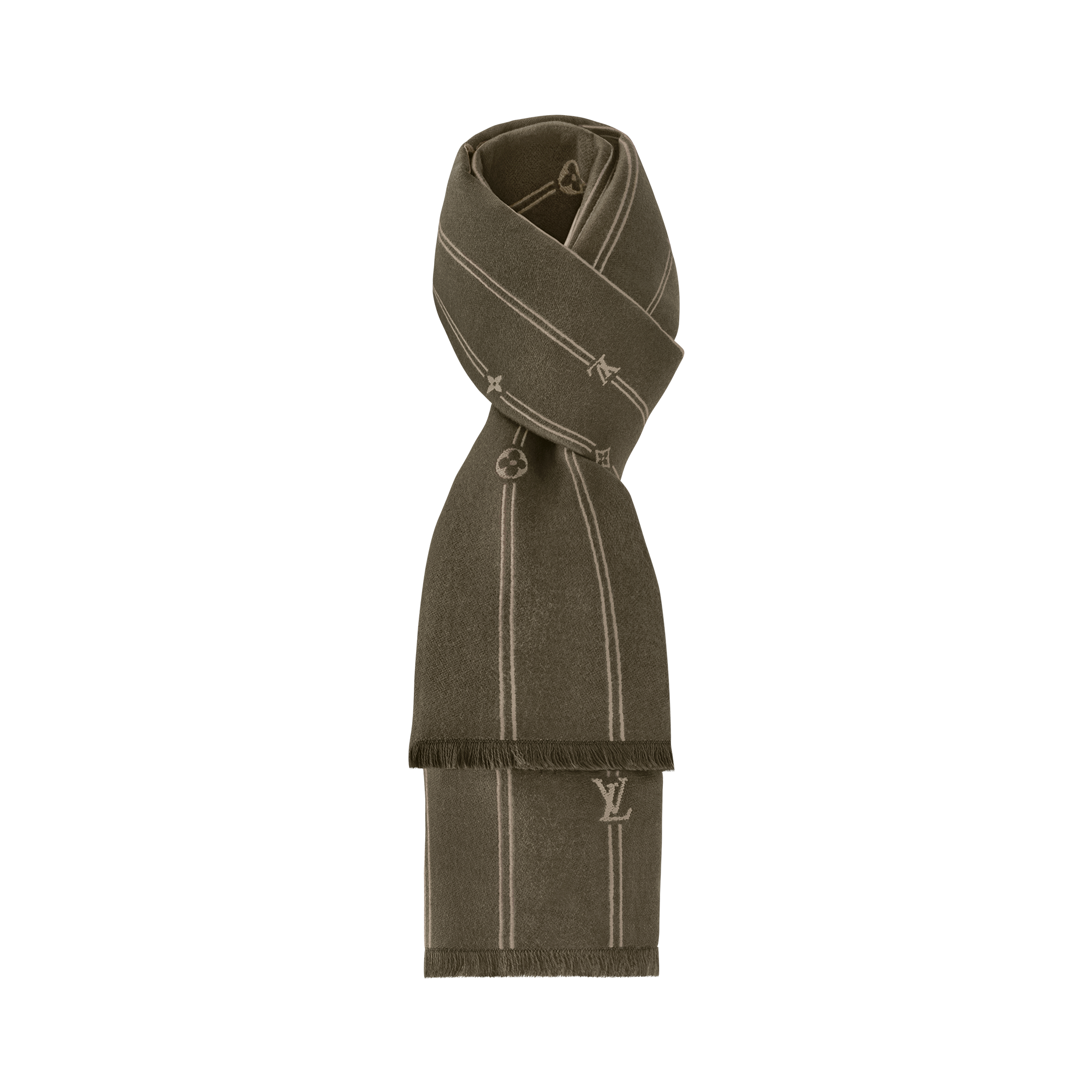 Monogram Stripes Scarf S00 in Men