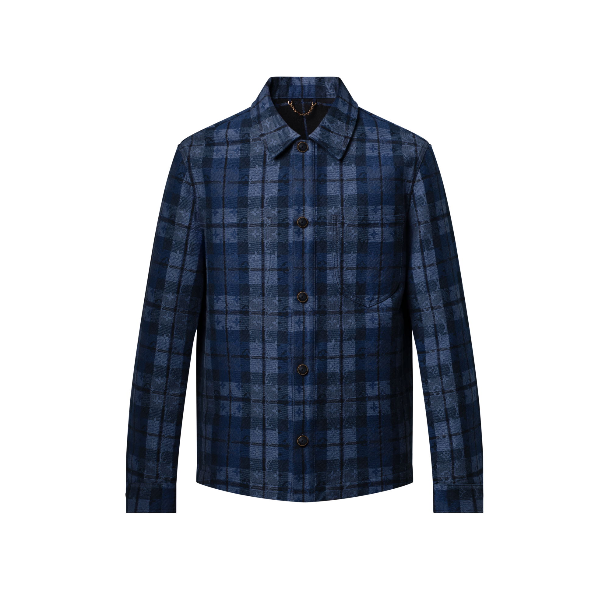 Monogram Tartan Denim Overshirt  in Men