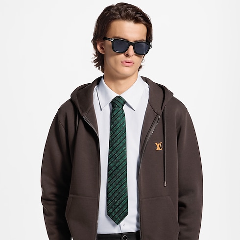 Monogram Varsity Tie worn view