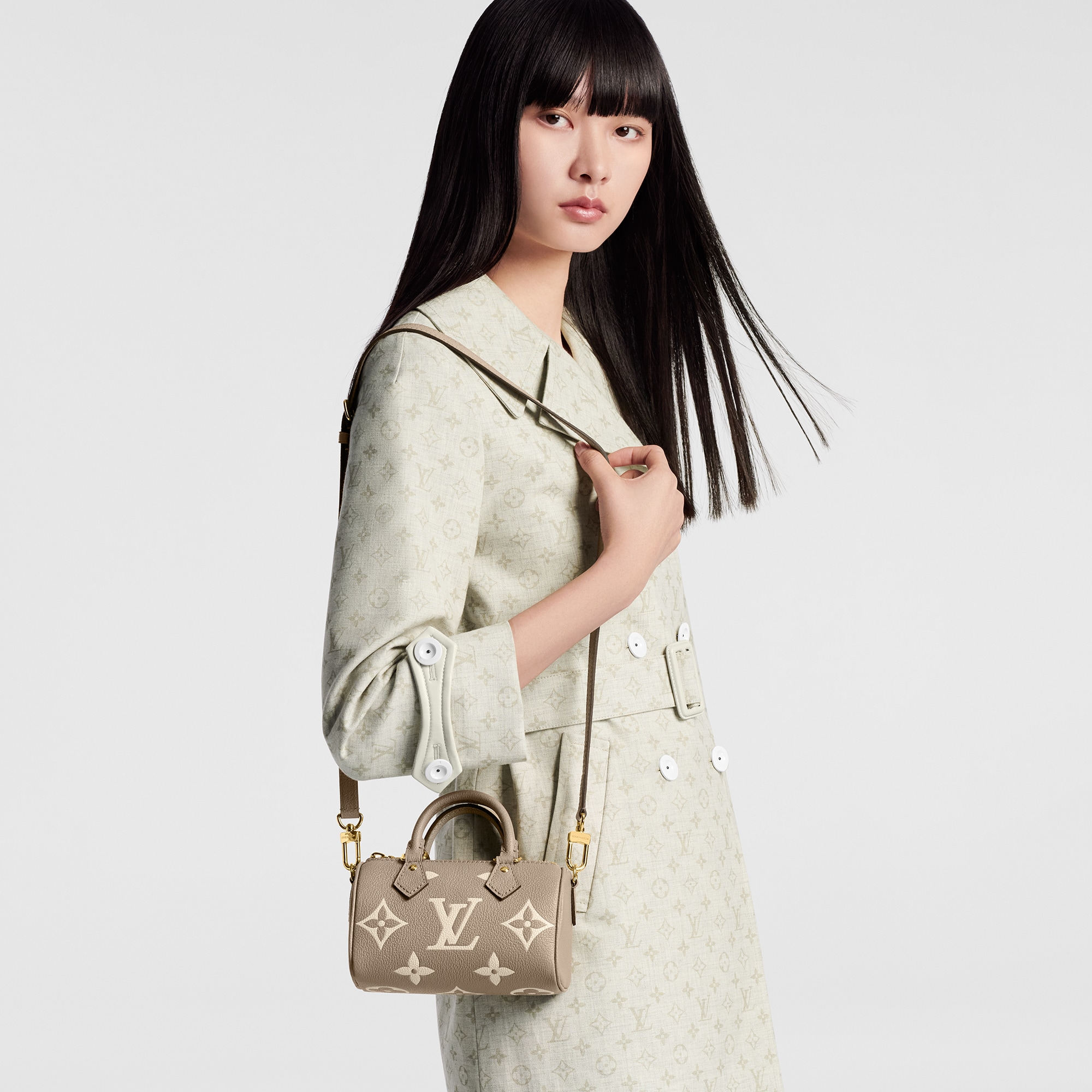 Nano Speedy Bicolor Monogram Empreinte Leather in Women