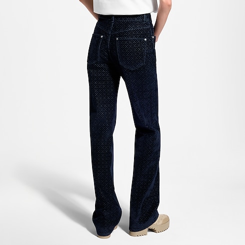 Nanogram Flocked Velvet Jeans in Women's Ready-to-Wear Pants and Shorts collections by Louis Vuitton (Product zoom)