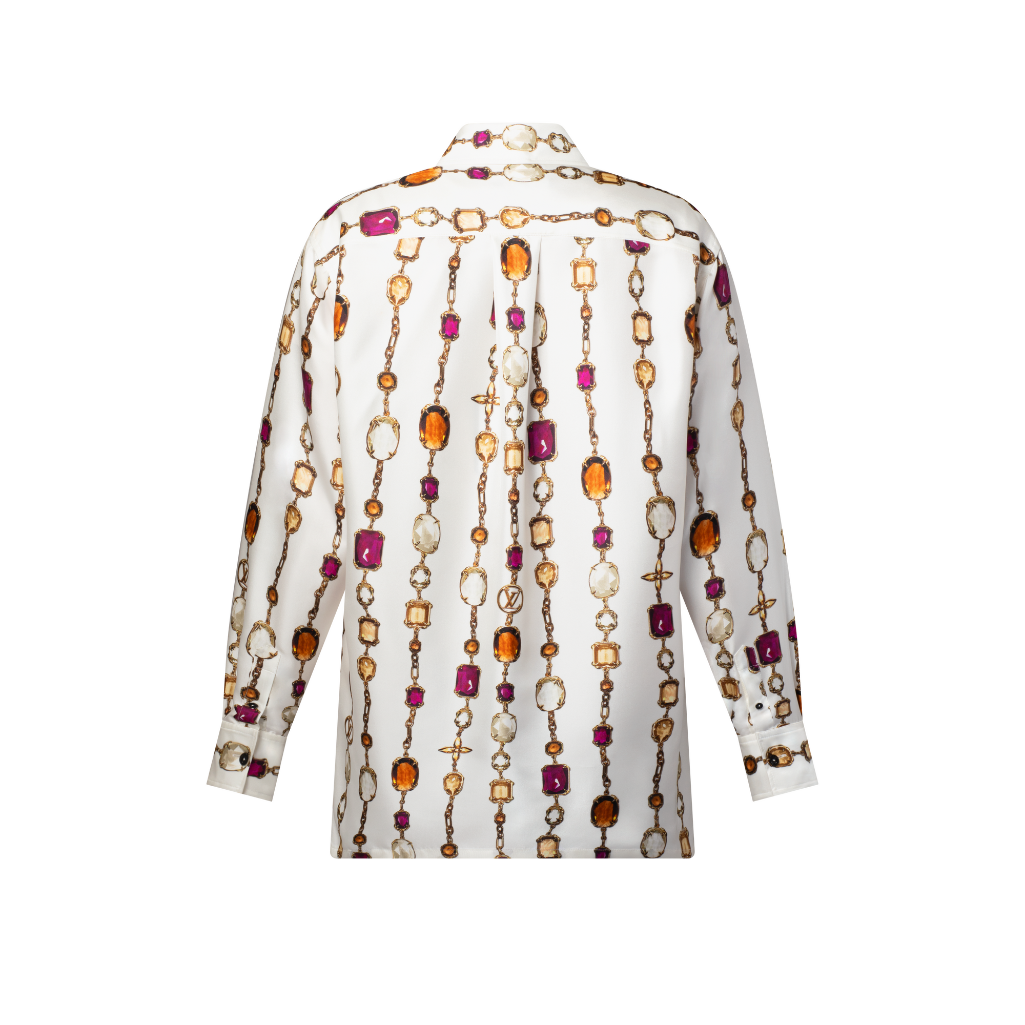 Necklace Print Silk Shirt  in Women