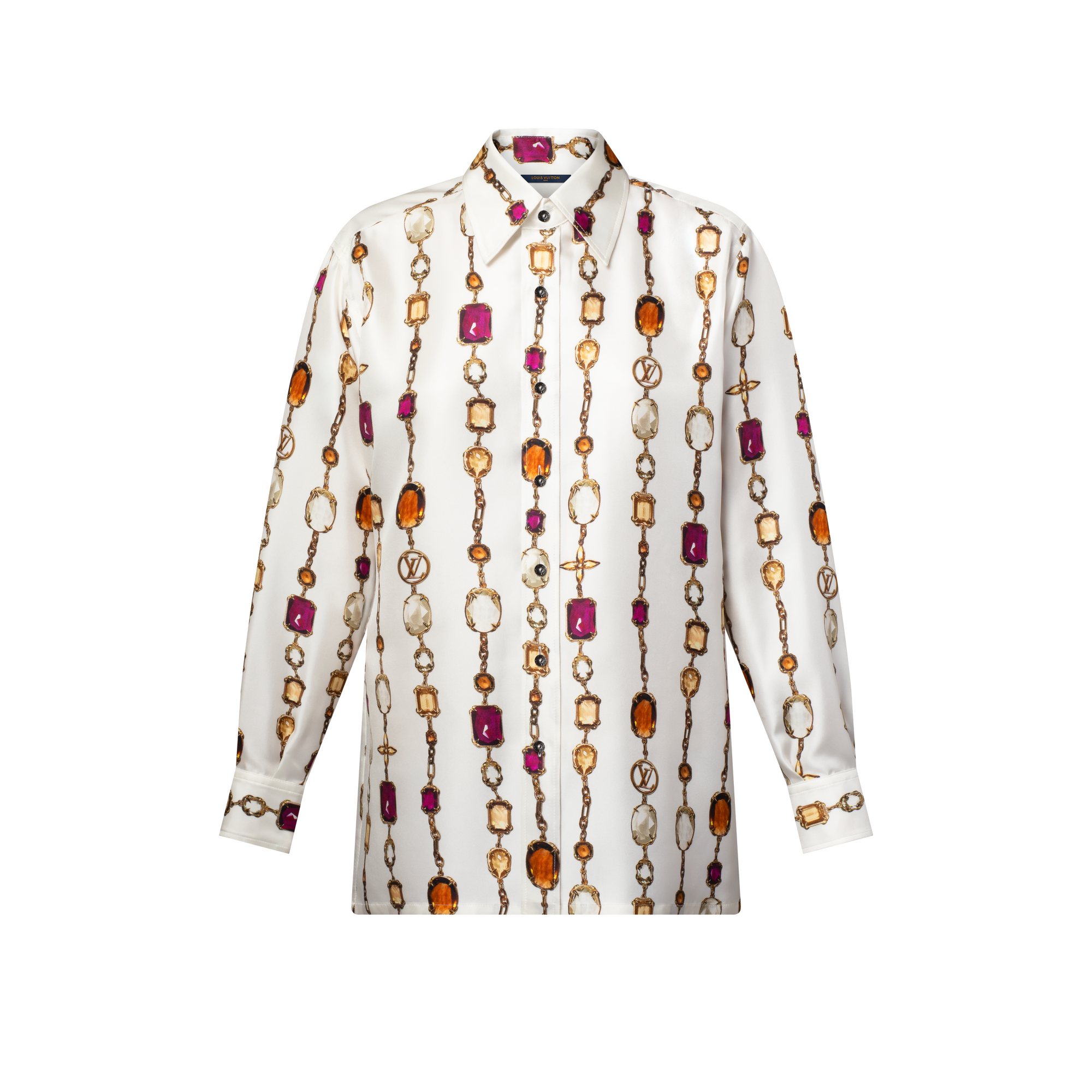 Necklace Print Silk Shirt  in Women