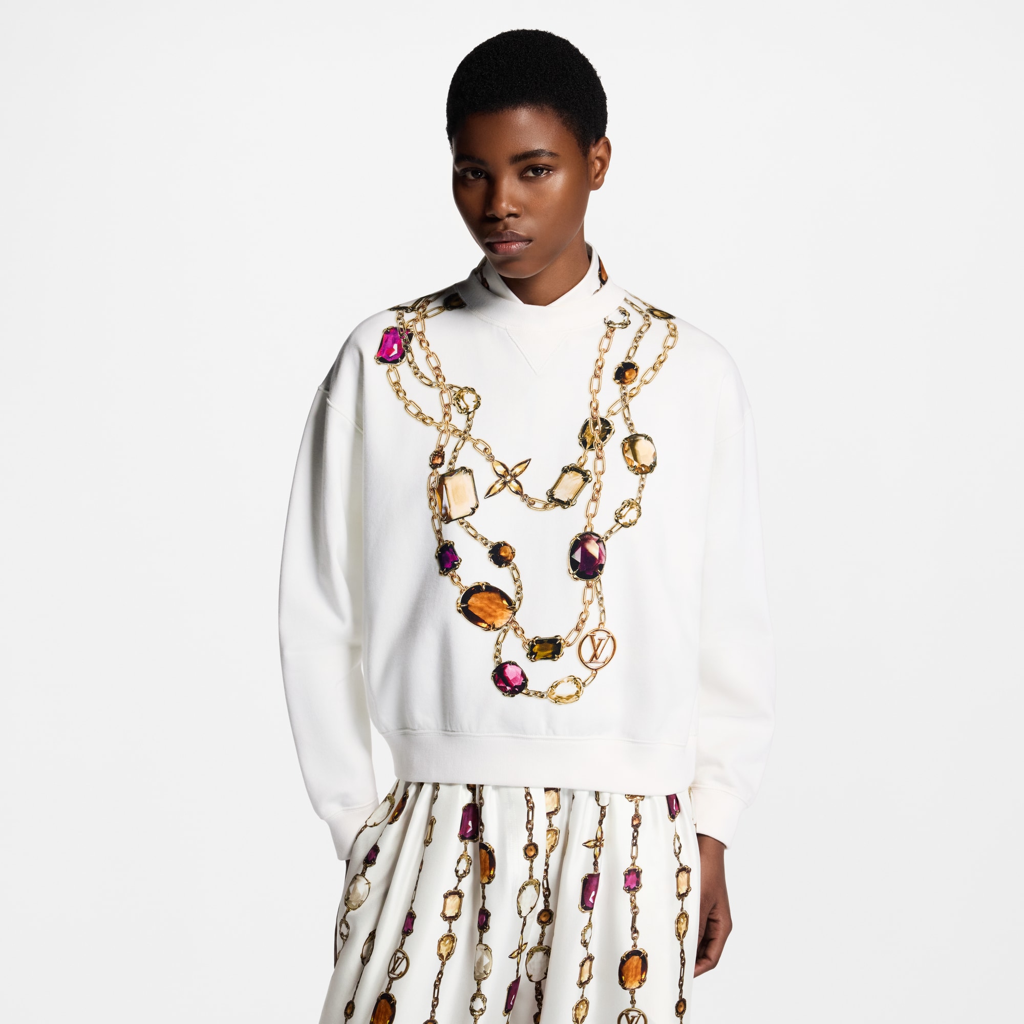 Necklace Print Sweater  in Women