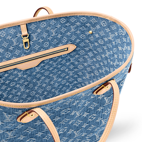 Neverfull MM Monogram Denim in Bags and Small Leather Goods's Women Bags LV Icons collections by Louis Vuitton (Product zoom)