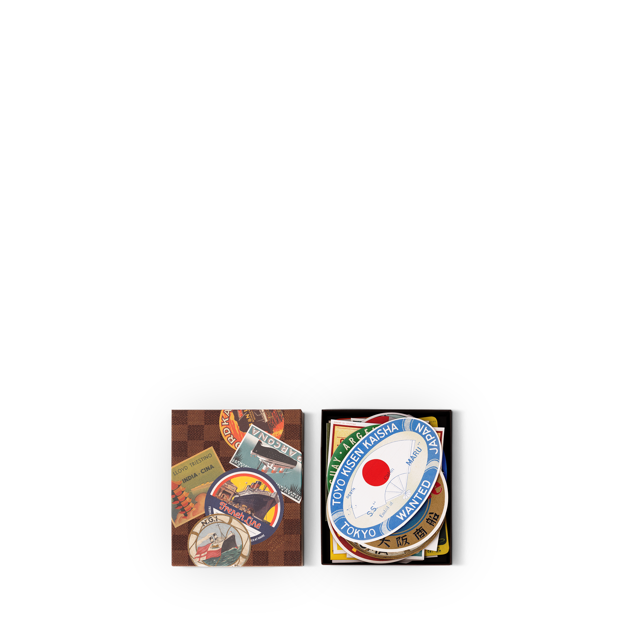 Ocean Liners Labels Postcard Box  in Trunks, Travel and Home