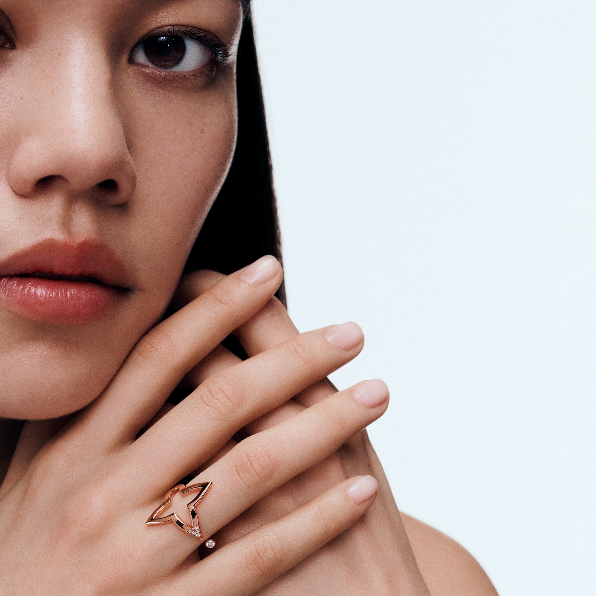 Ombre Blossom Open Ring, Pink Gold and Diamonds  in Jewelry