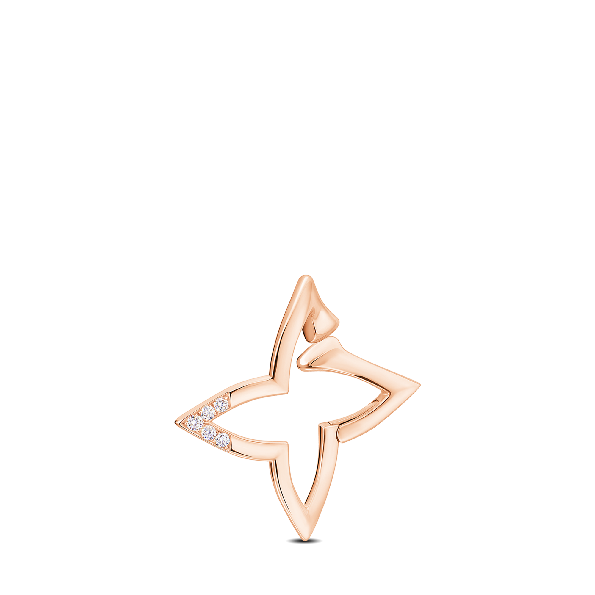 Ombre Blossom Overlap Hoop, Pink Gold and Diamonds - Per Unit  in Jewelry