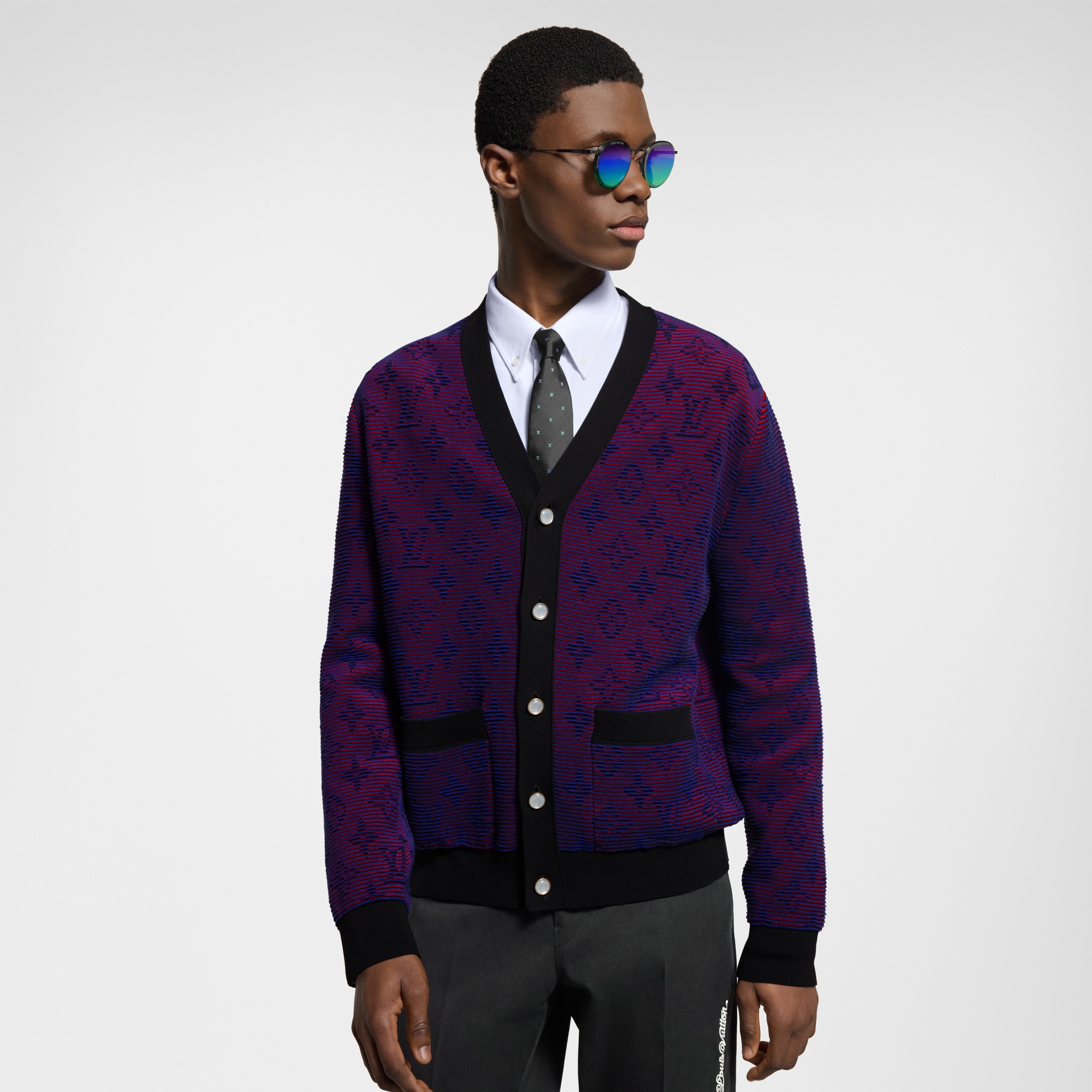 Optical Monogram Jacquard Cardigan  in Men
