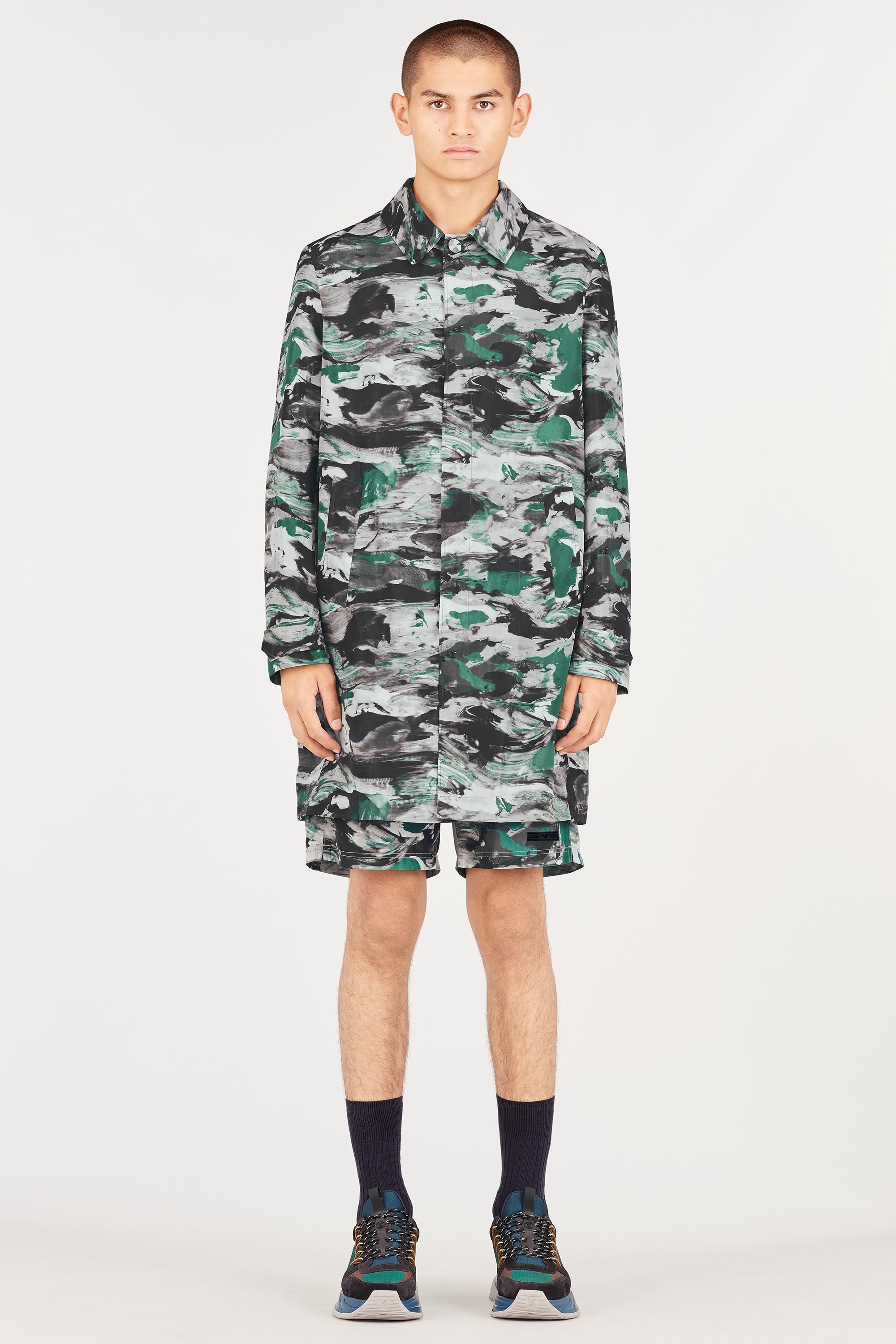 Packable Surface Planet Print Coat  in Men