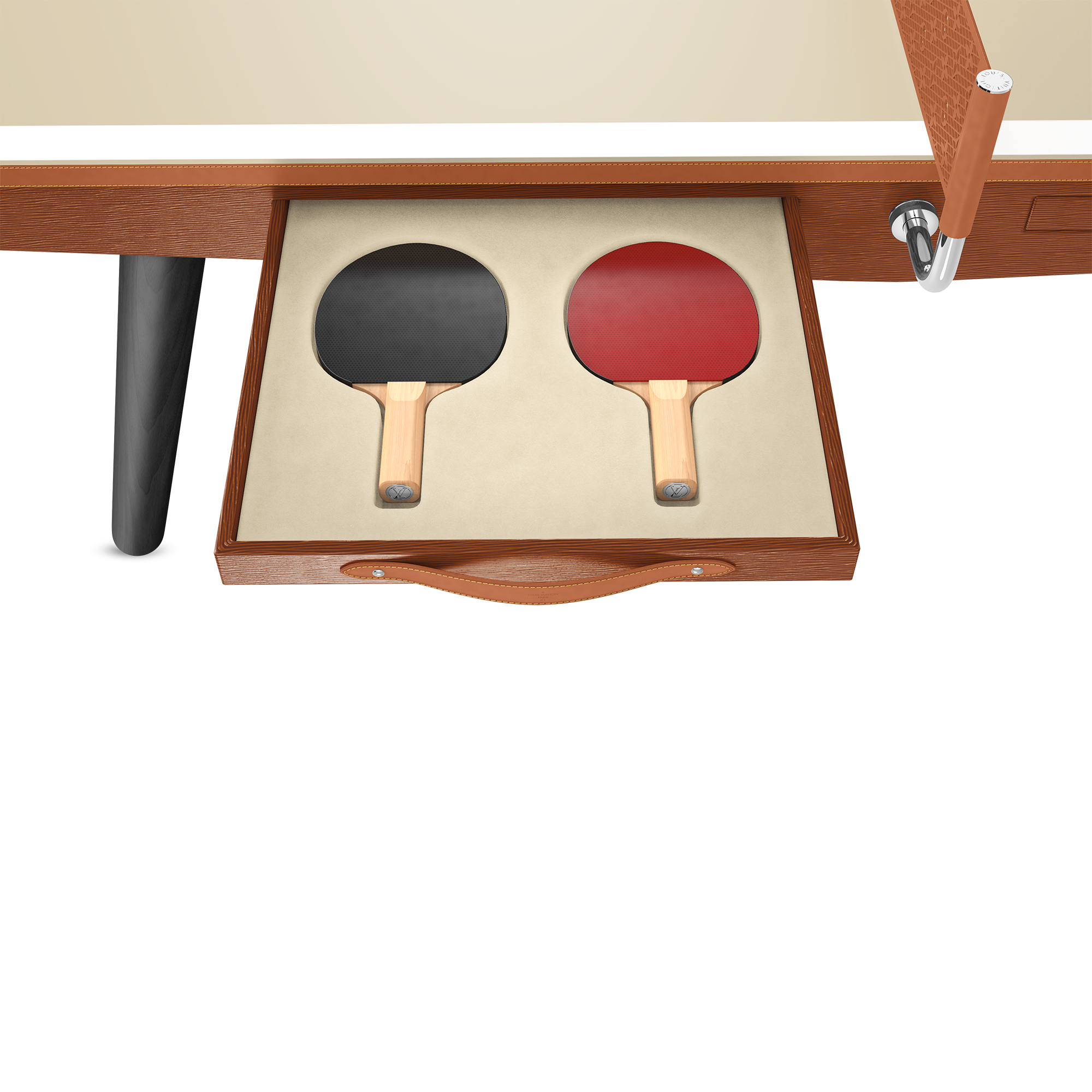 Ping-Pong Table Epi Professional Size Epi Leather in Trunks, Travel and Home
