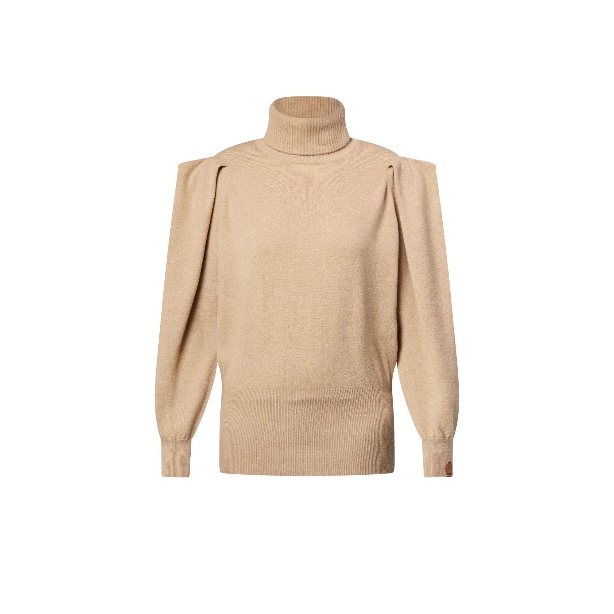 Pleat Shoulder Cashmere Pullover  in Women