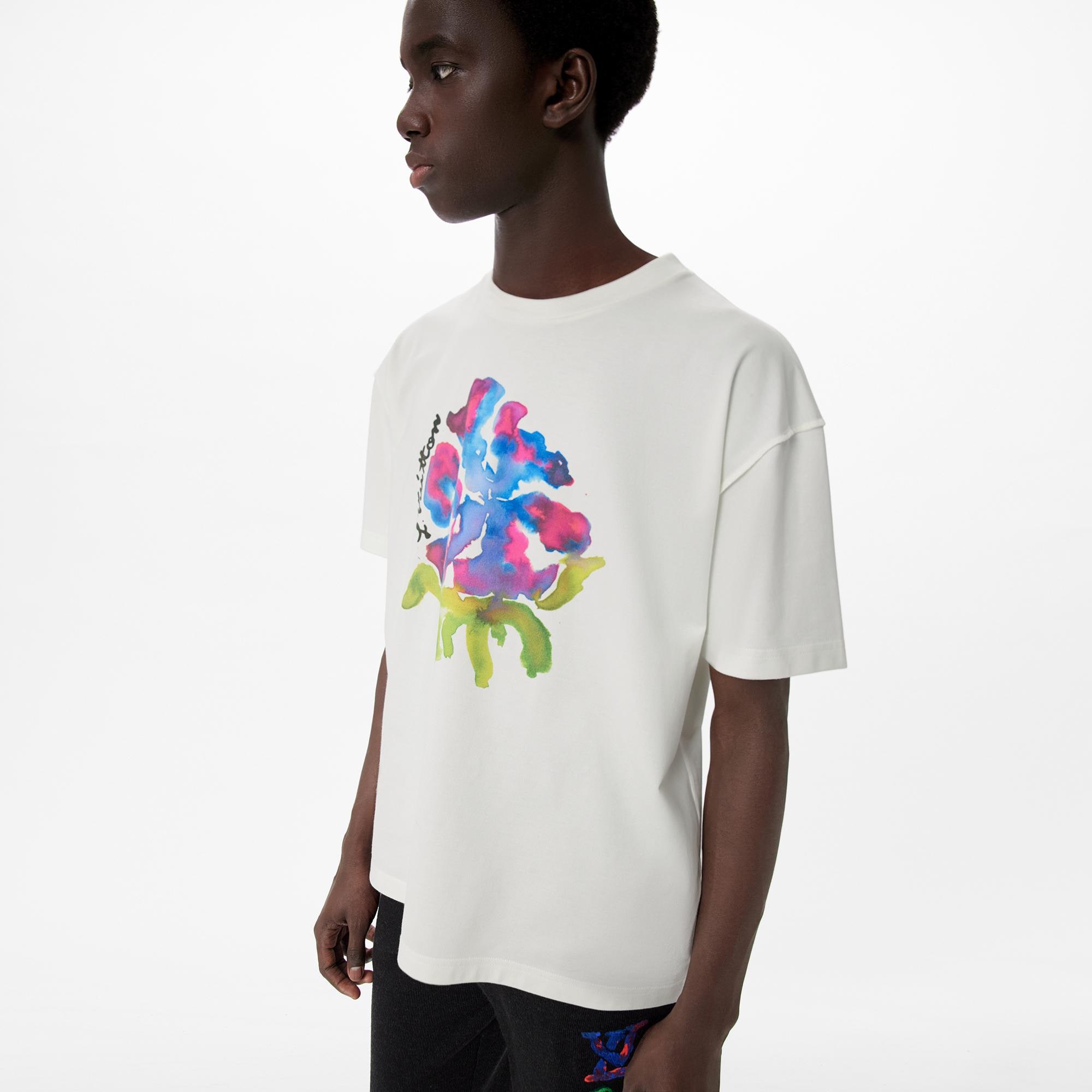 Printed Flower Drop Shoulders Tee 