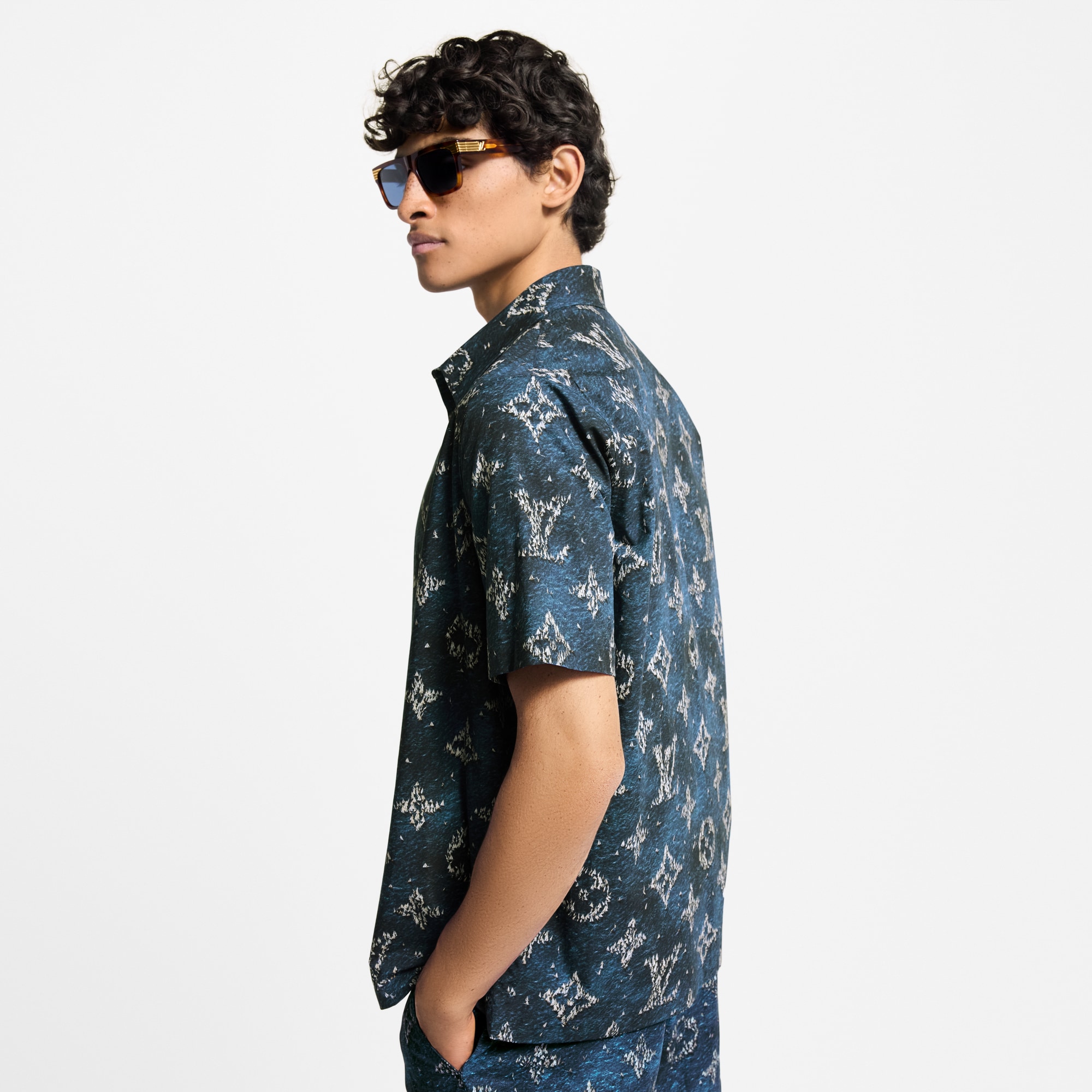 Printed Monogram Short-Sleeved Shirt  in Men
