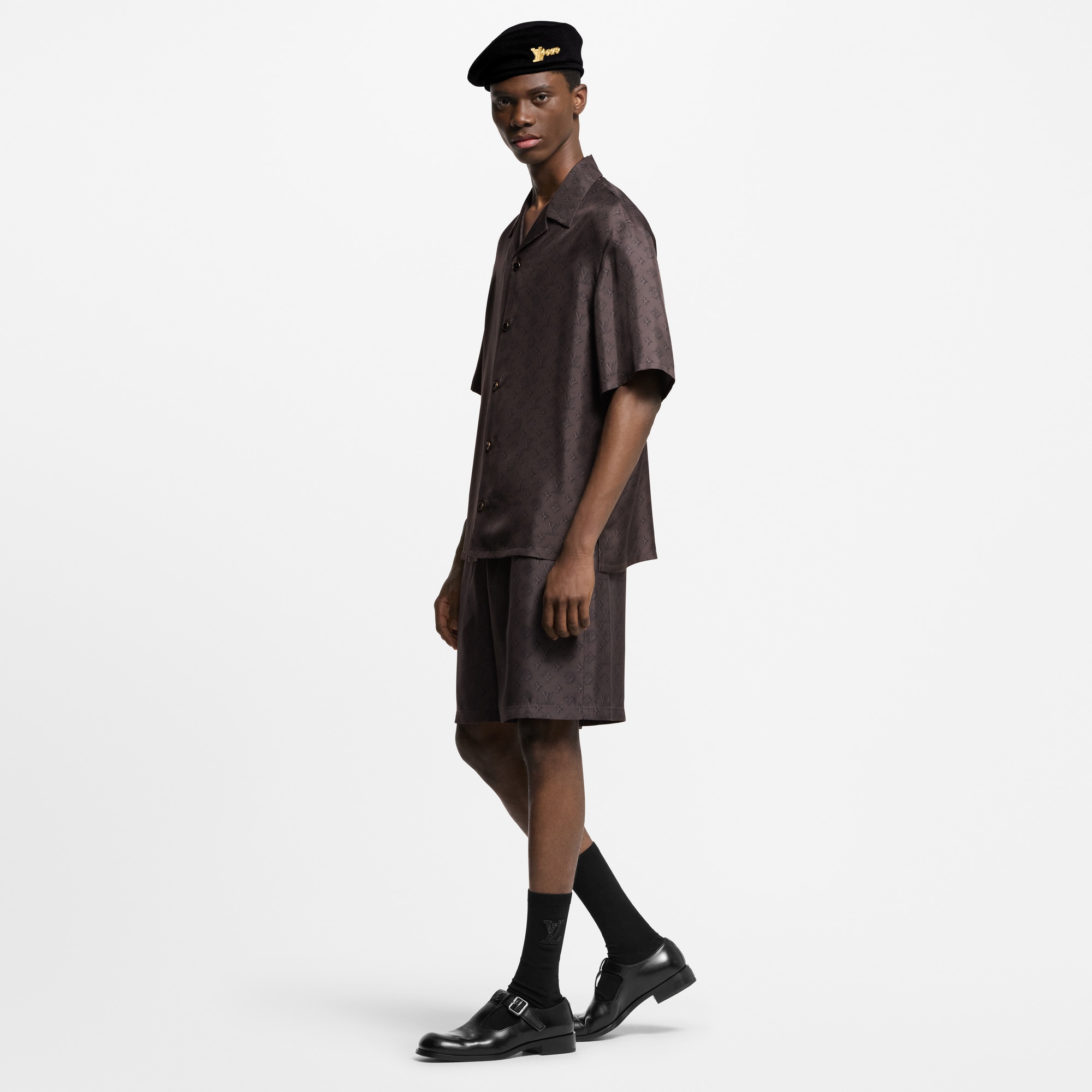 Printed Monogram Silk Shorts  in Men