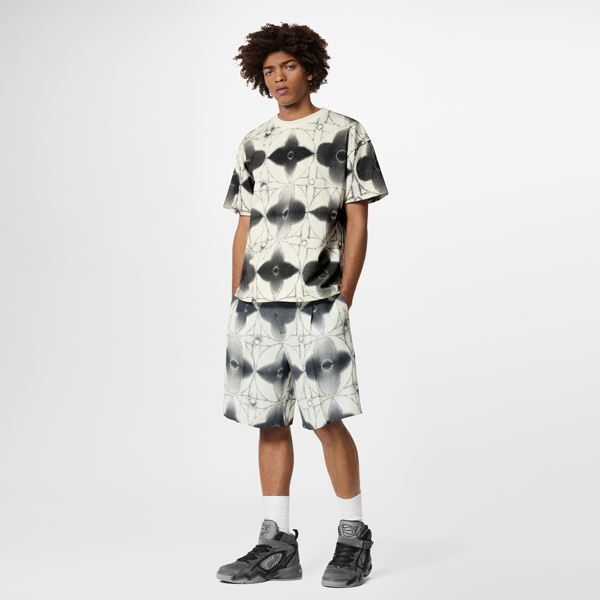 Printed Shibori Tie-Dye T-Shirt  in Men