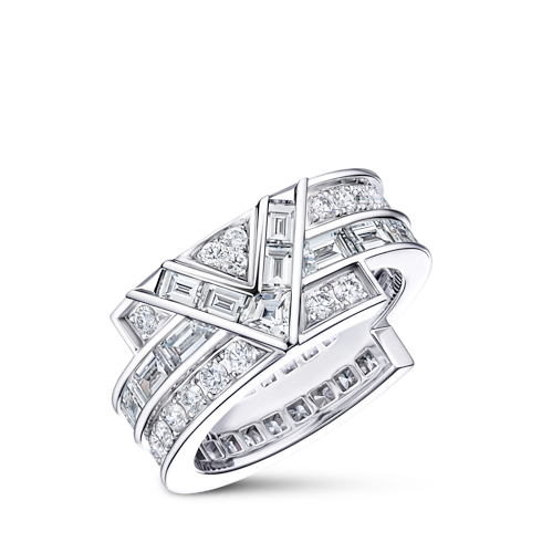 Pure V Ring, White Gold & Diamonds in Les Extraordinaires's Jewelry High Jewelry collections by Louis Vuitton (Product zoom)