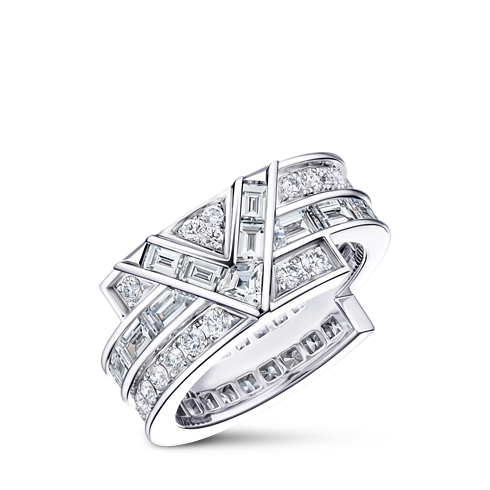 Pure V Ring, White Gold and Diamonds in Les Extraordinaires's Jewelry High Jewelry collections by Louis Vuitton (Product zoom)
