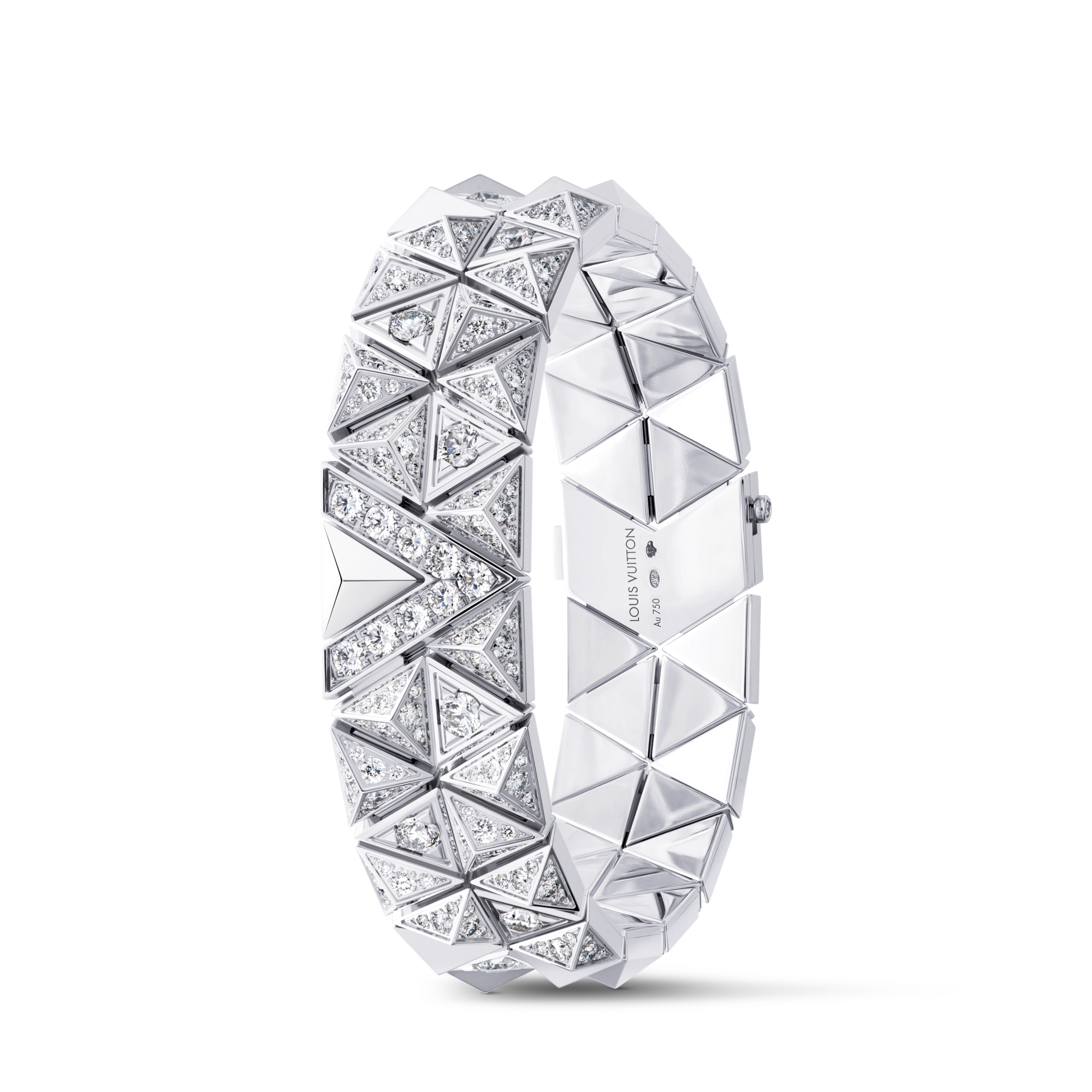 Pure V Two-Row Bracelet, White Gold and Diamonds  in Jewelry