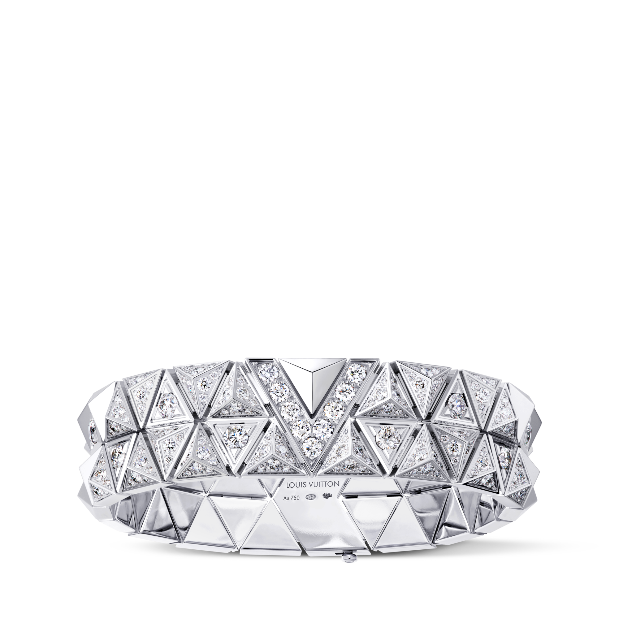 Pure V Two-Row Bracelet, White Gold and Diamonds  in Jewelry