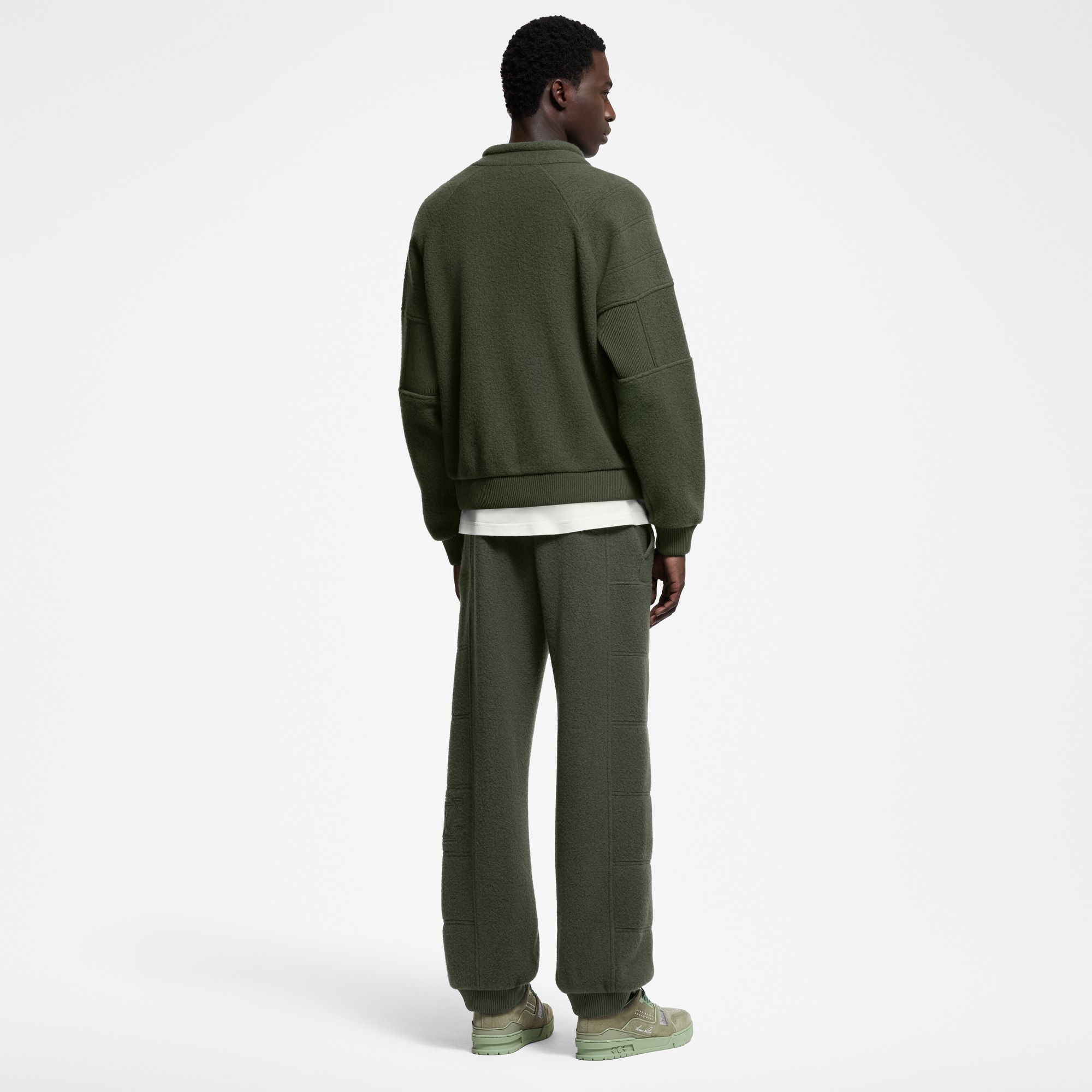 Quilted Textured Wool Pants  in Men