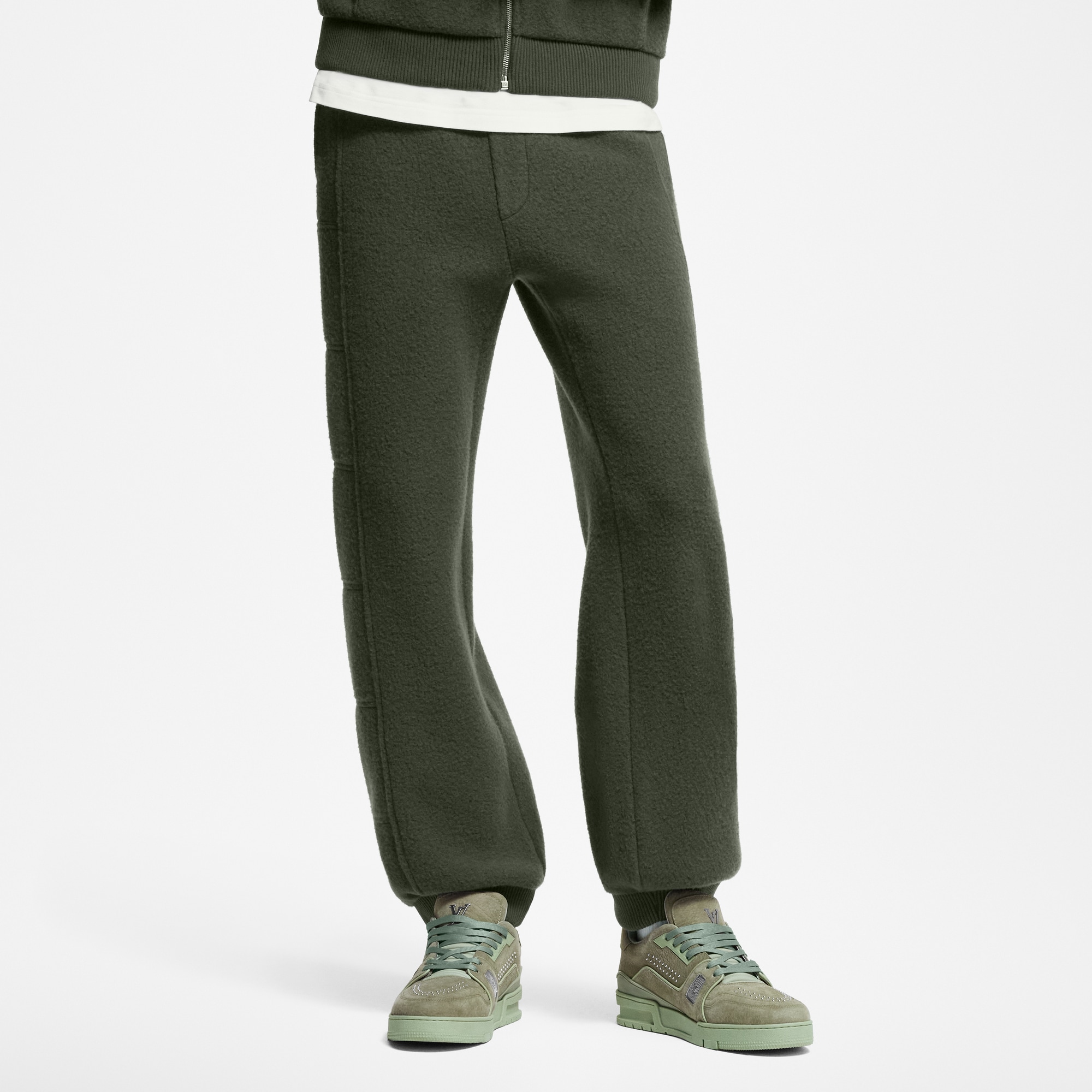 Quilted Textured Wool Pants  in Men