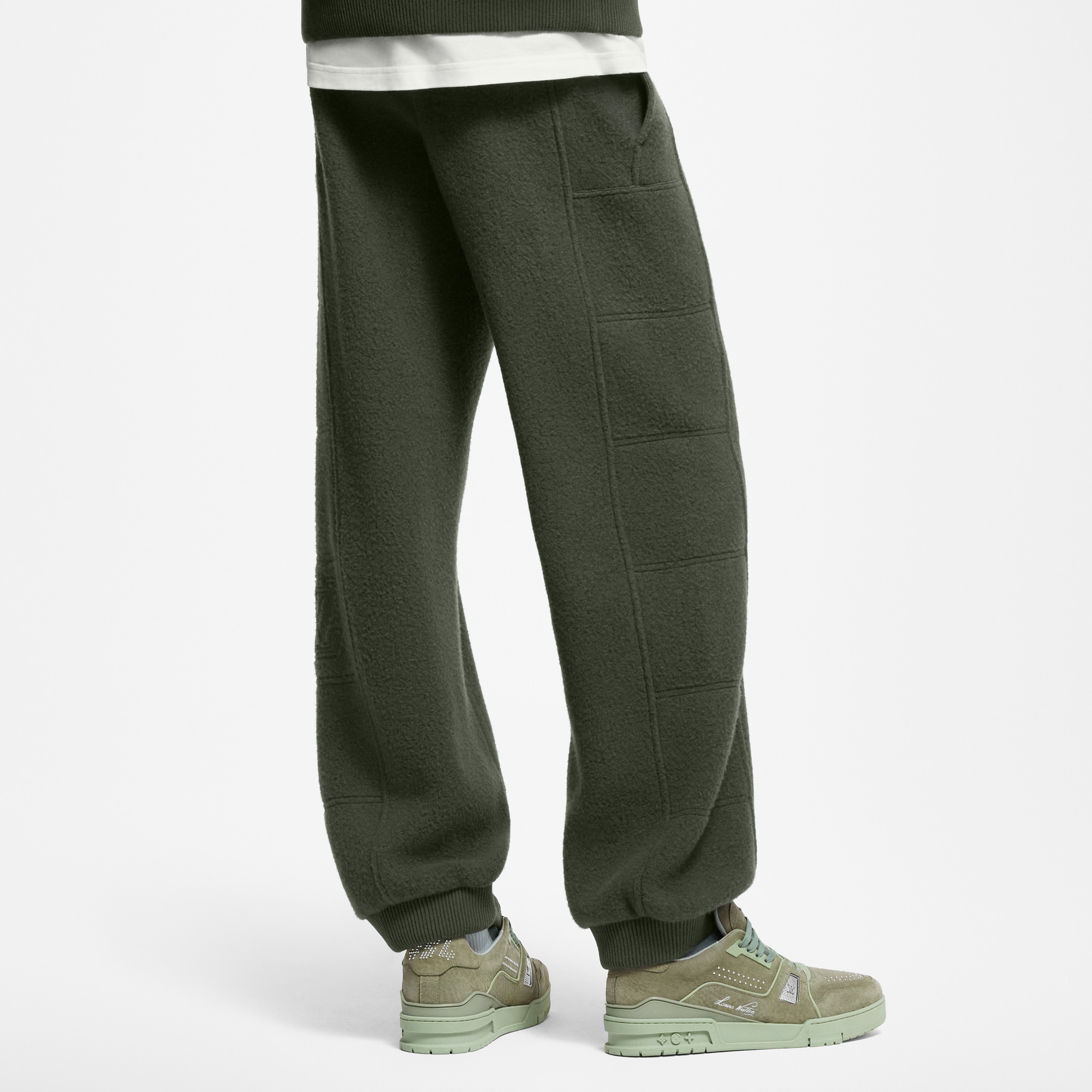 Quilted Textured Wool Pants  in Men