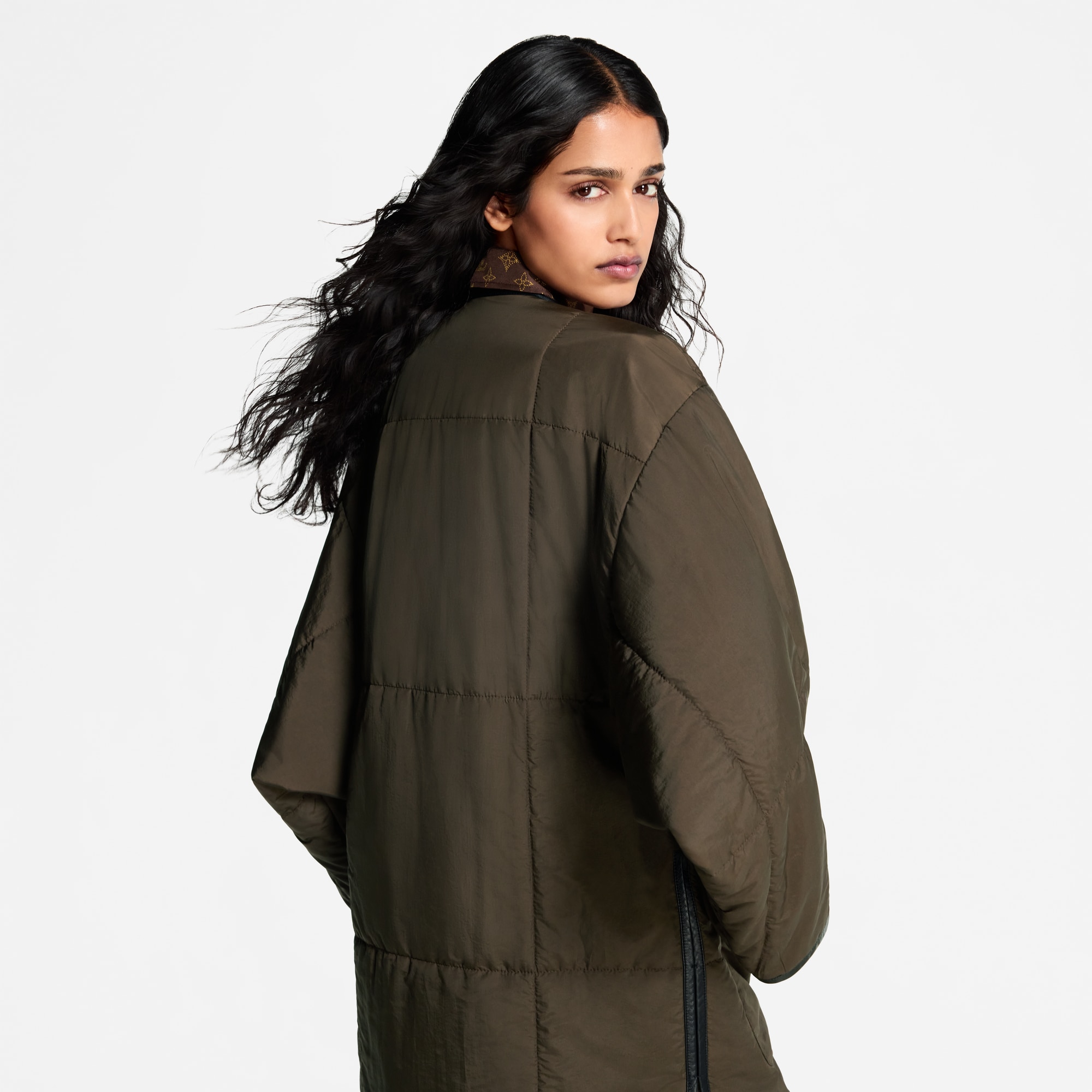 Quilted Toggle Detail Coat  in Women