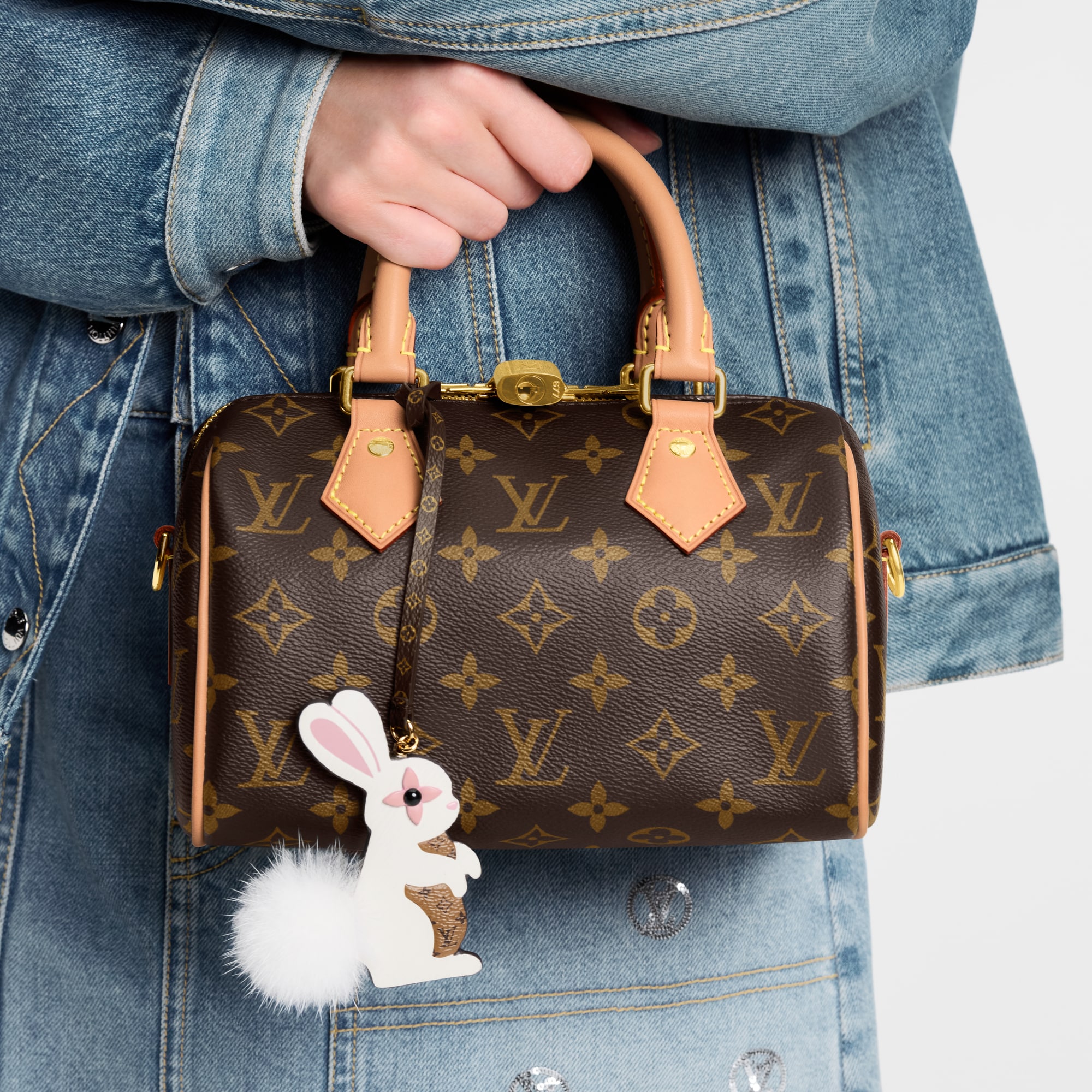 Rabbit LV Furry Friend Bag Charm  S00 in Women