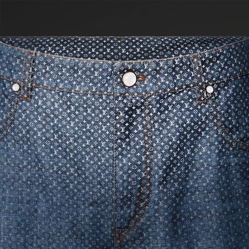 Reflective Nanogram Denim Skate Pants in Men's Ready-to-Wear Denim collections by Louis Vuitton