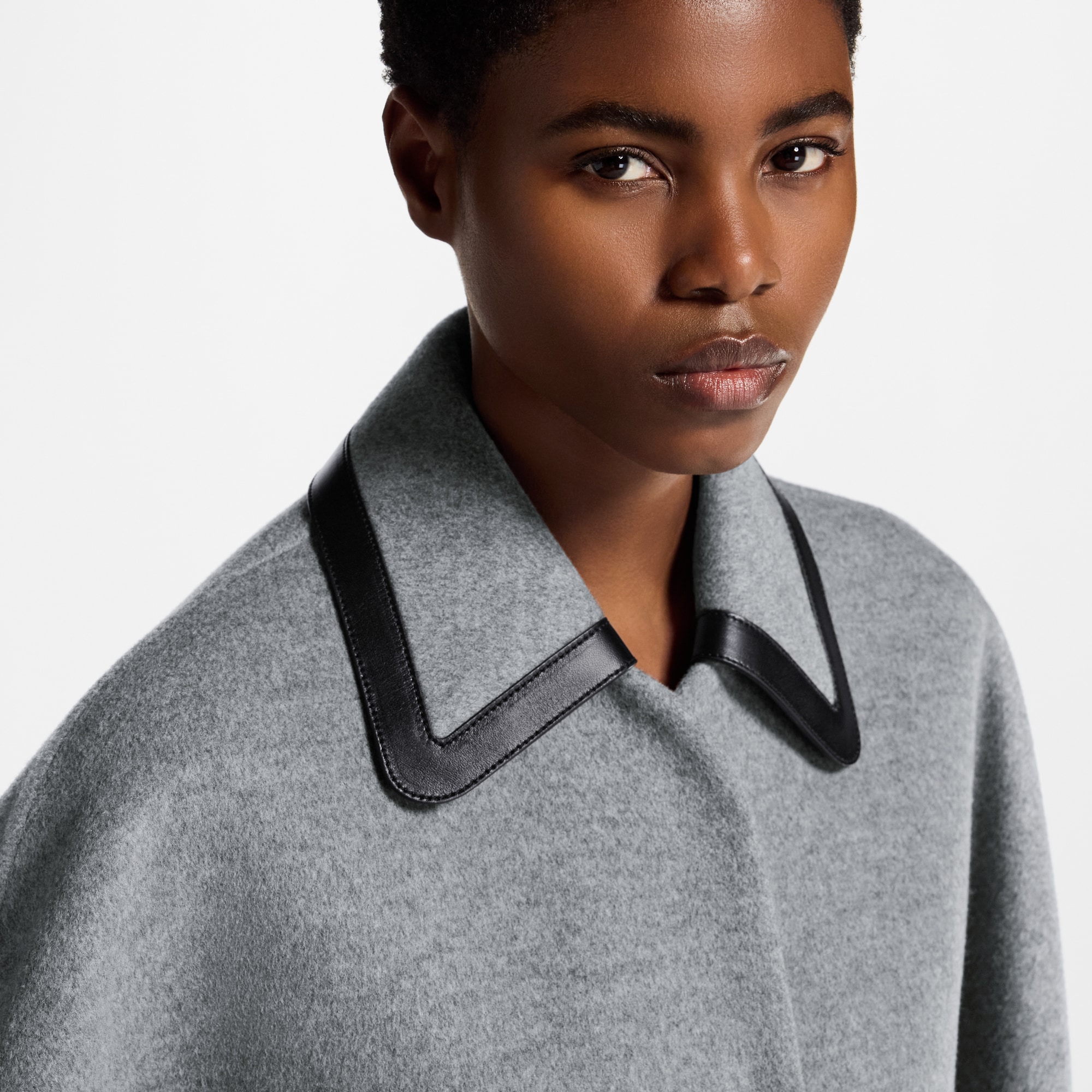 Removable Collar Double Face Coat  in Women