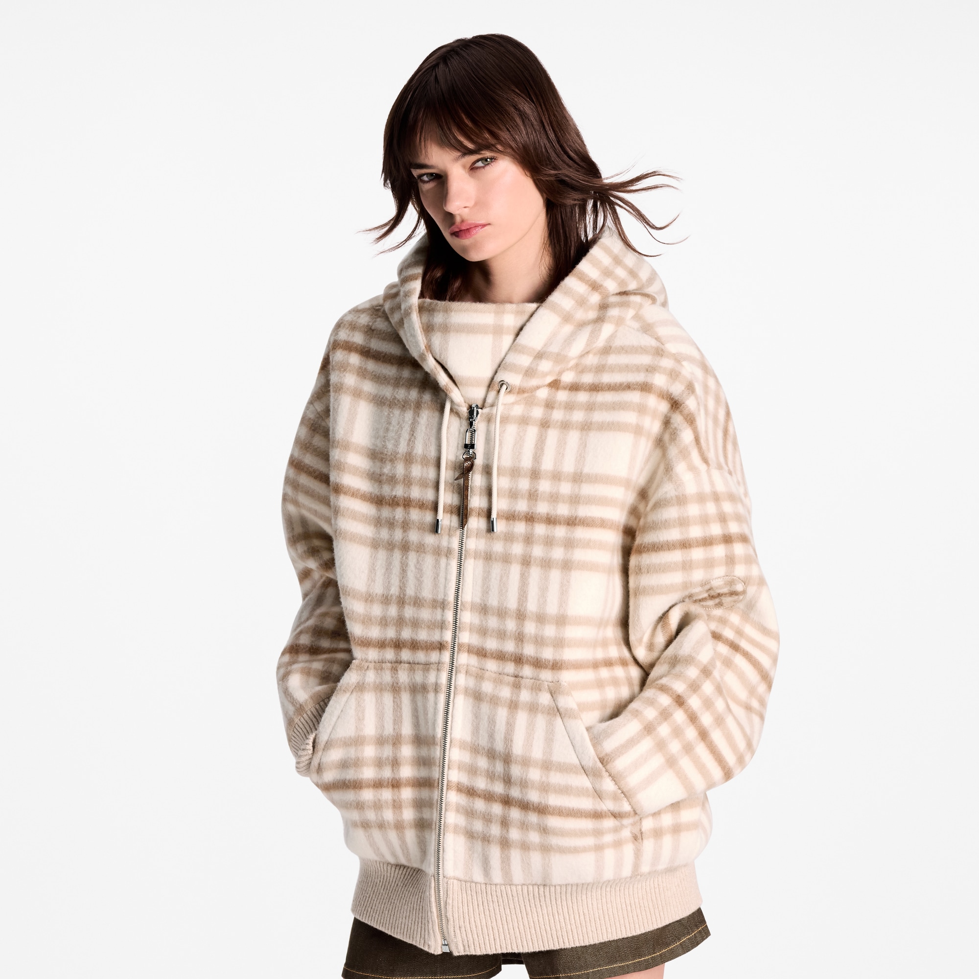 Reversible Plaid Hoodie  in Women