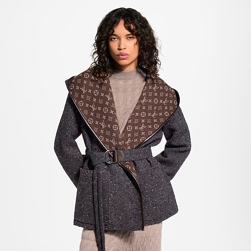 Reversible Short Hooded Wrap Coat in Women's Ready-to-Wear Coats and Jackets collections by Louis Vuitton (Product zoom)