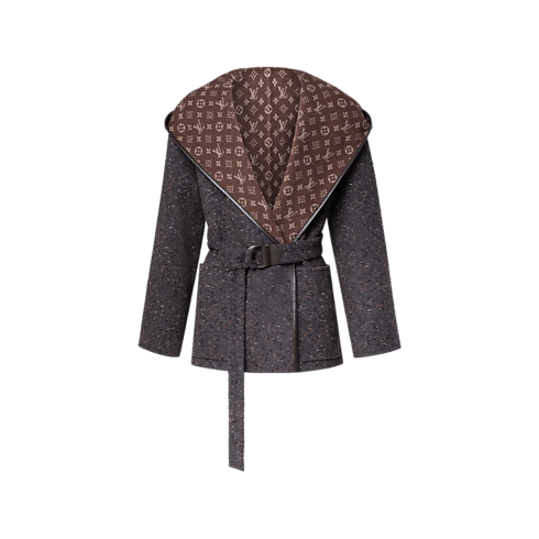 Reversible Short Hooded Wrap Coat in Women's Ready-to-Wear Coats and Jackets collections by Louis Vuitton (Product zoom)