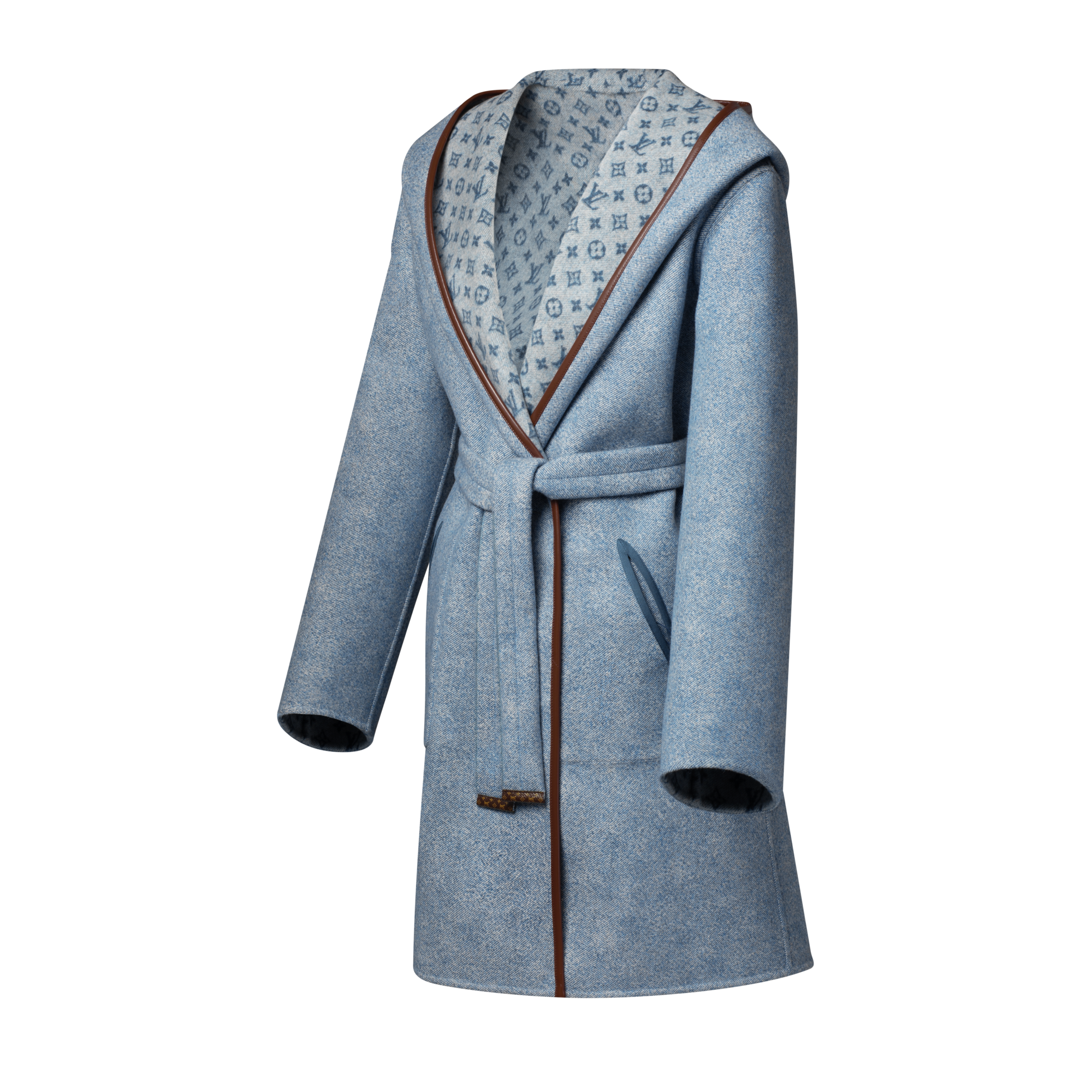 Reversible Signature Hooded Wrap Coat  in Women
