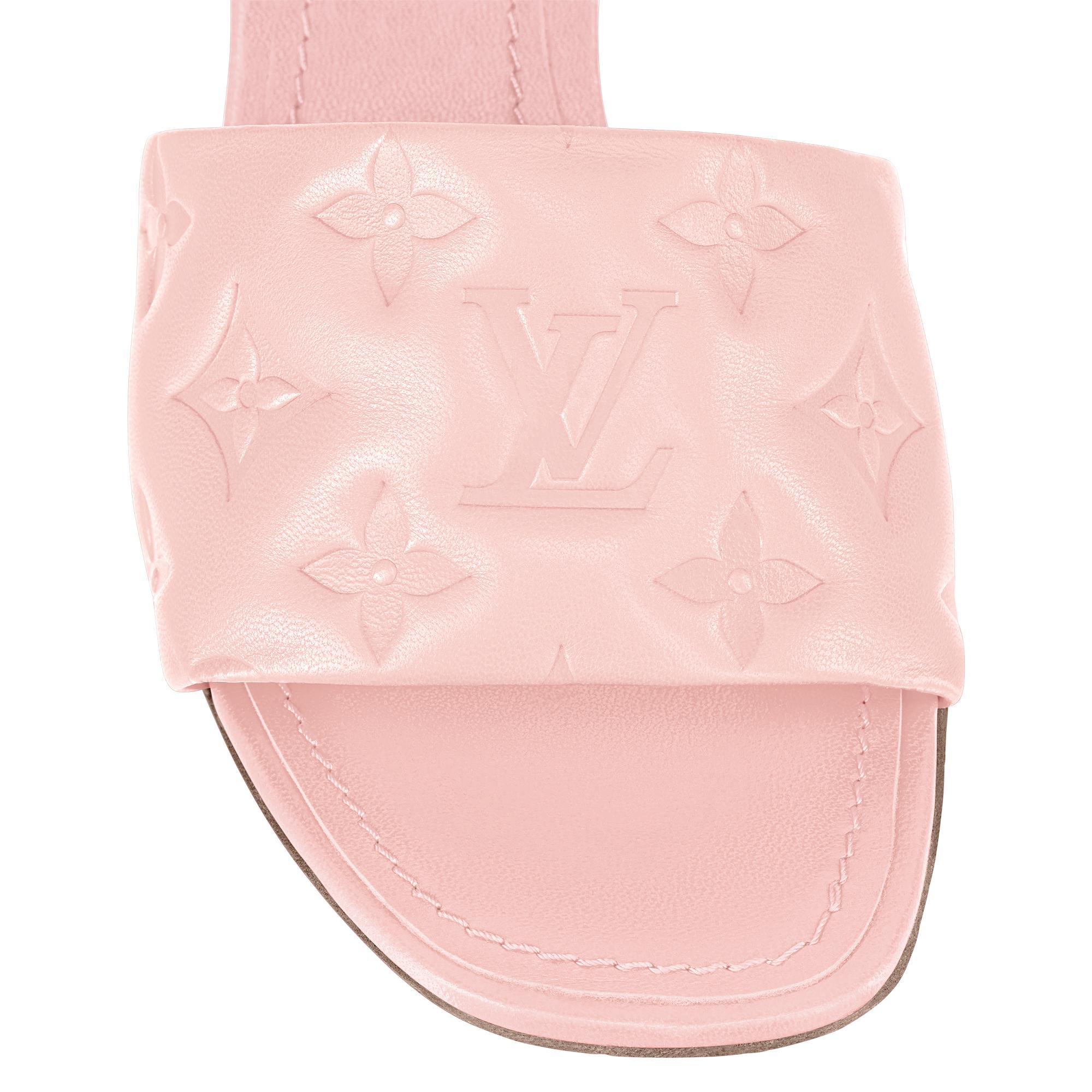 pink and white louis vuitton slides