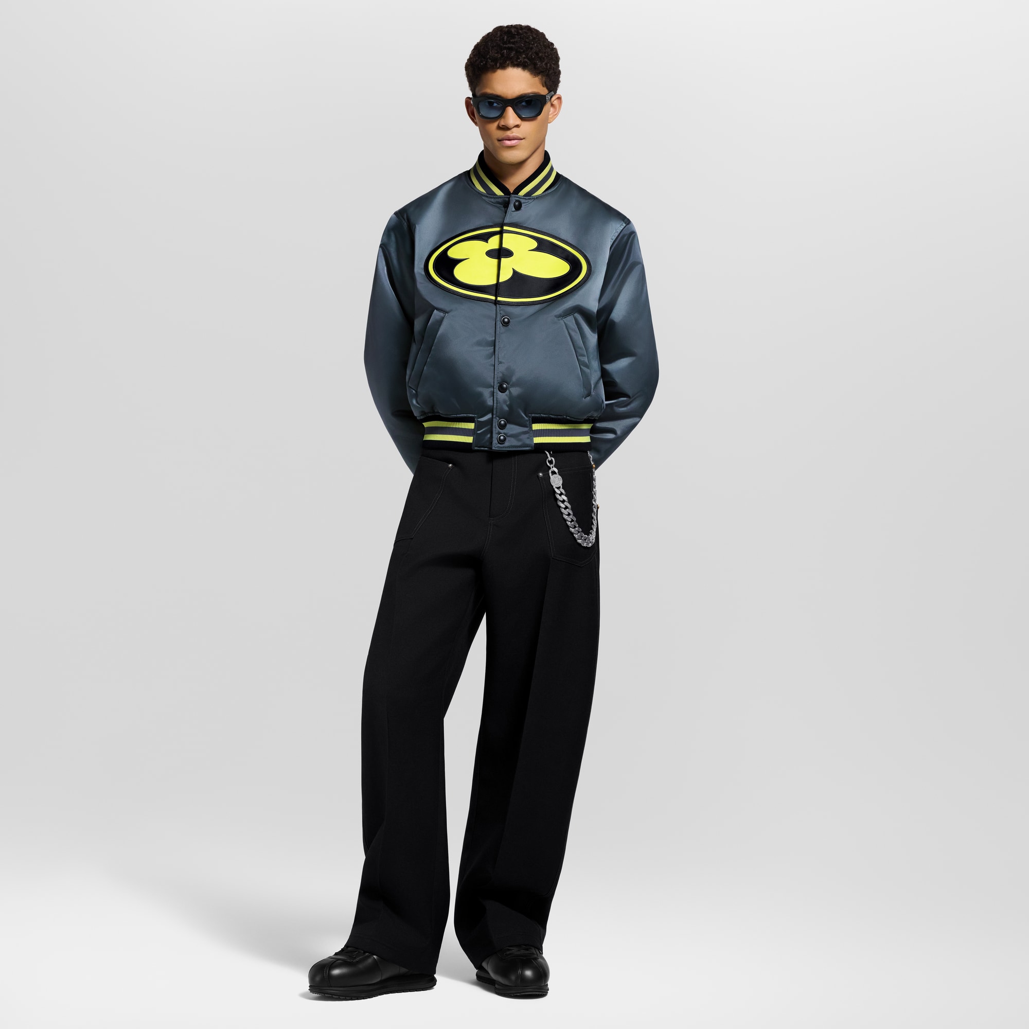 Satin Baseball Blouson  in Men