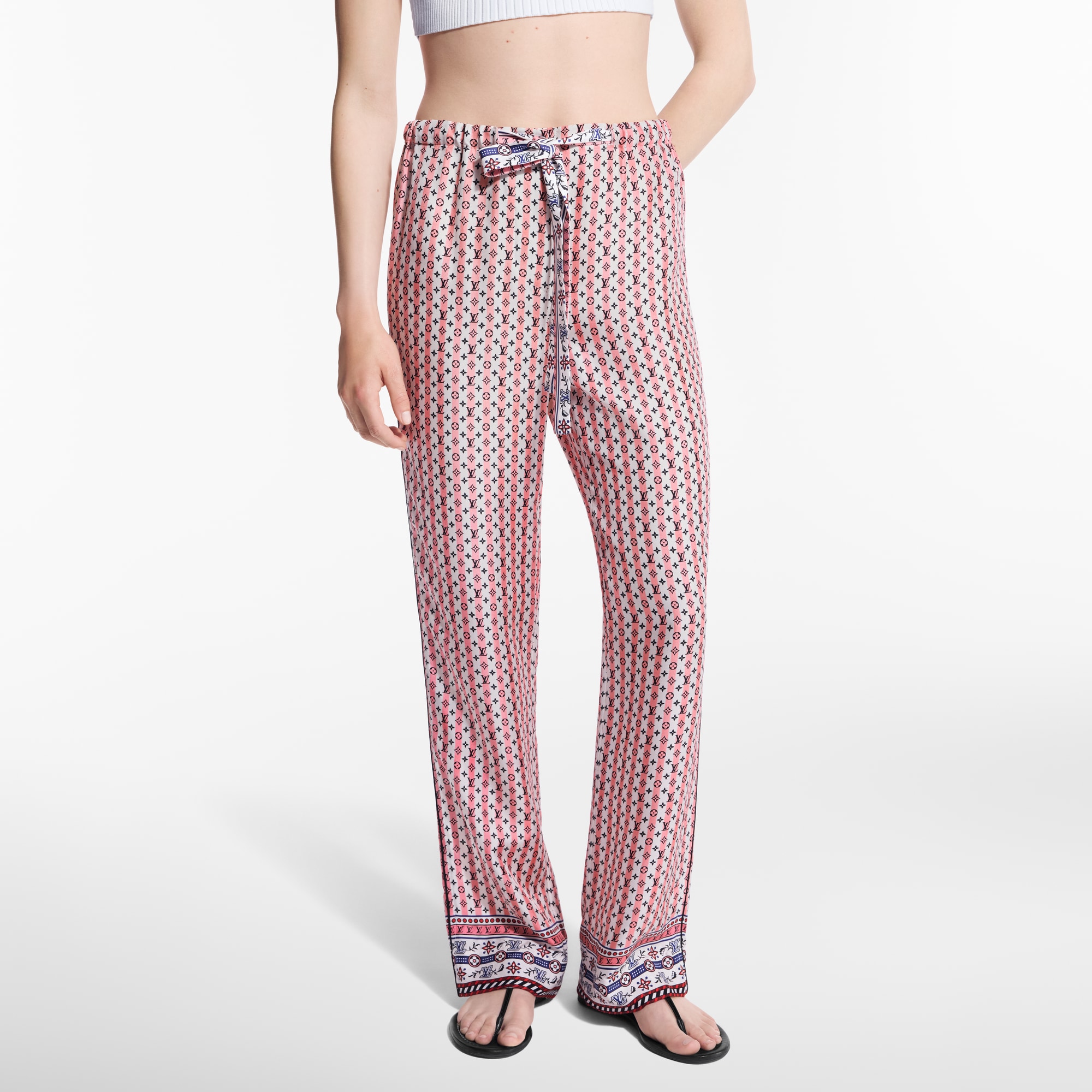 Scarf Print Pajama Pants  in Women