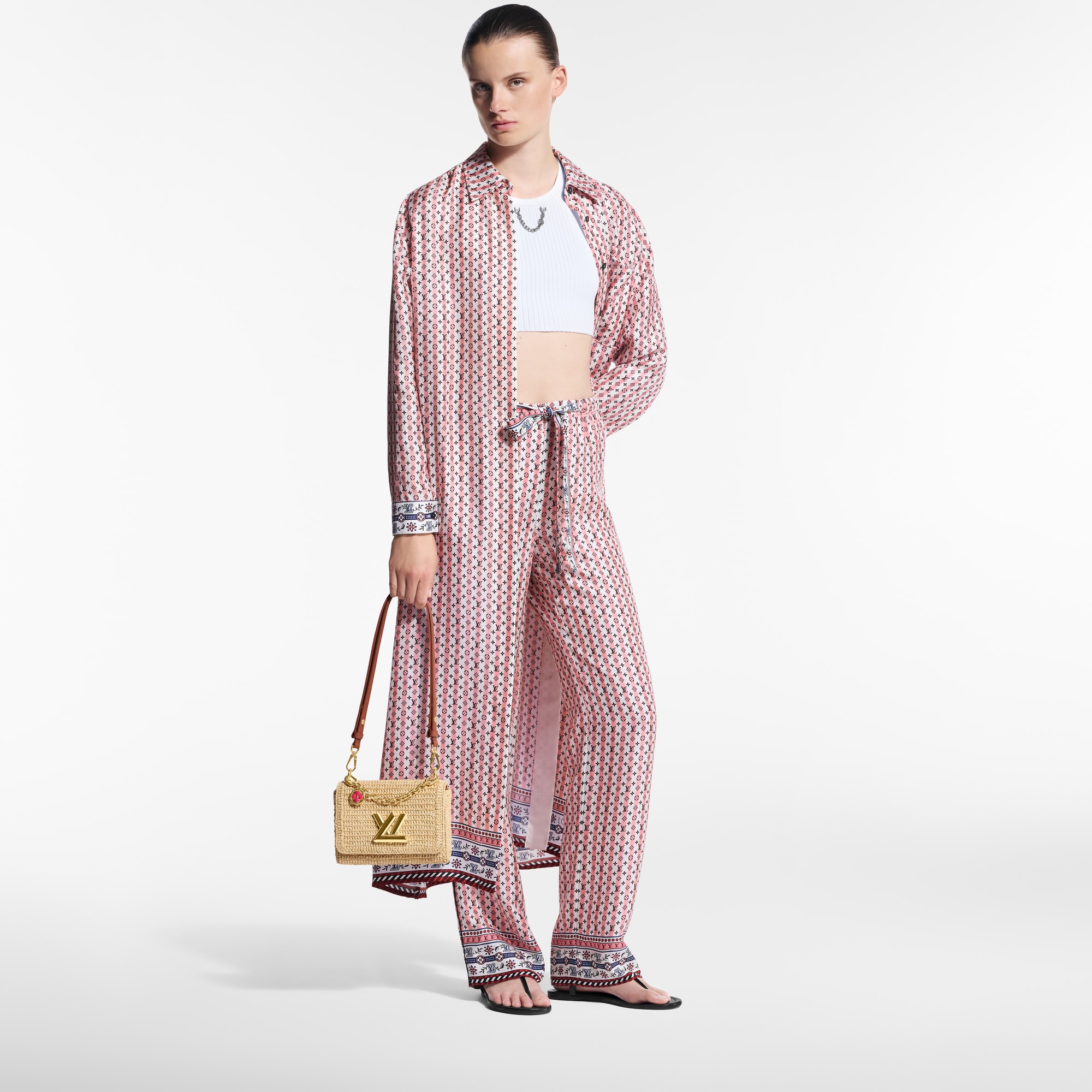 Scarf Print Pajama Pants  in Women