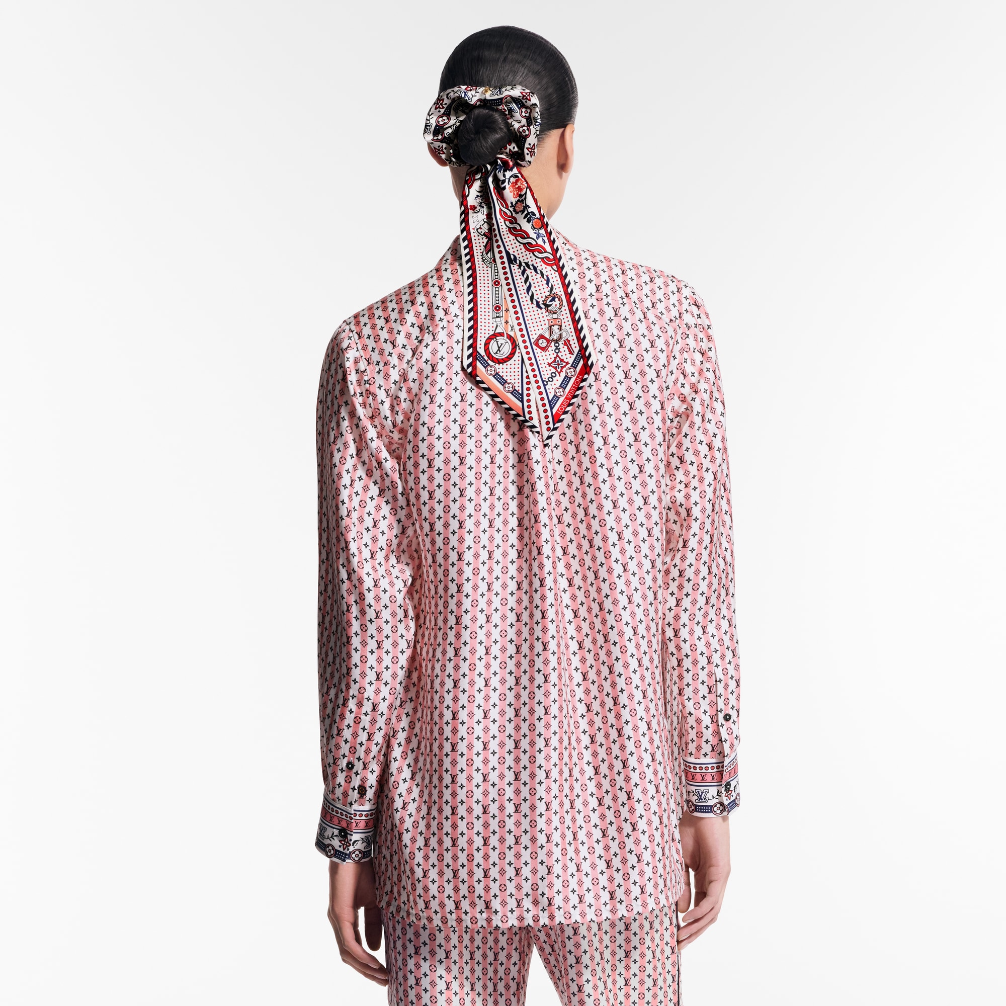 Scarf Print Silk Shirt   in Women