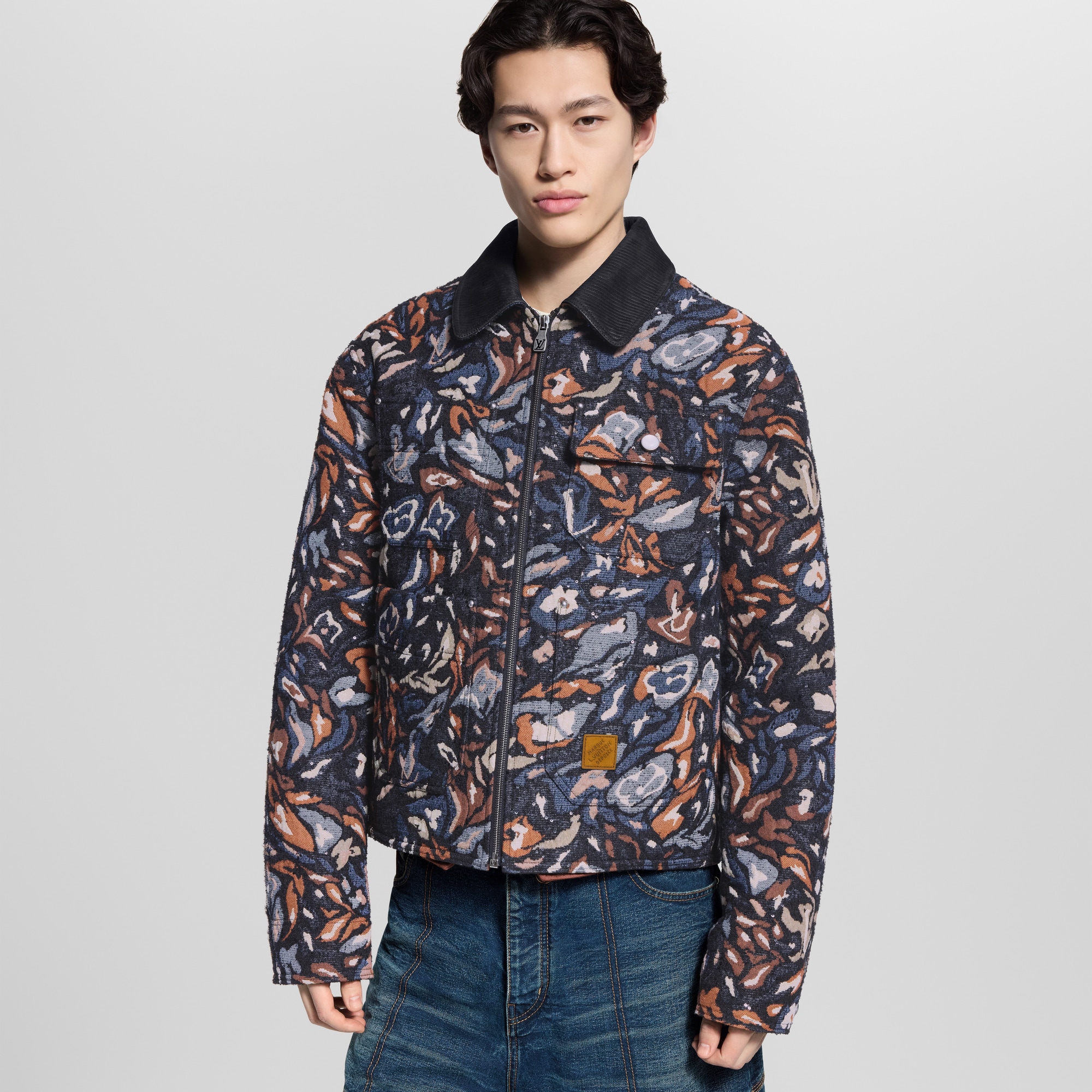 Sequin-Embellished Workwear Blouson  in Men