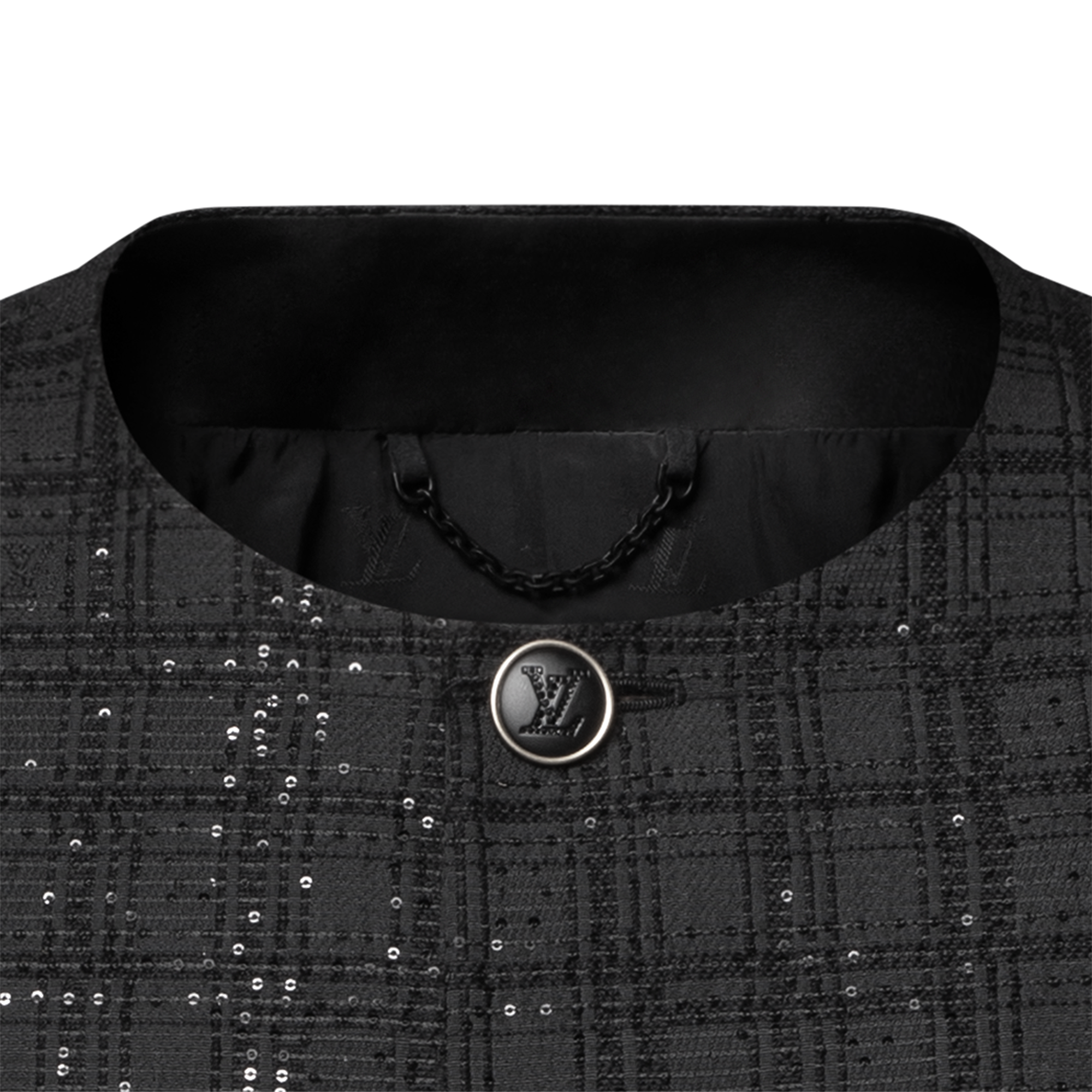 Sequin-Embroidered Collarless Jacket  in Men