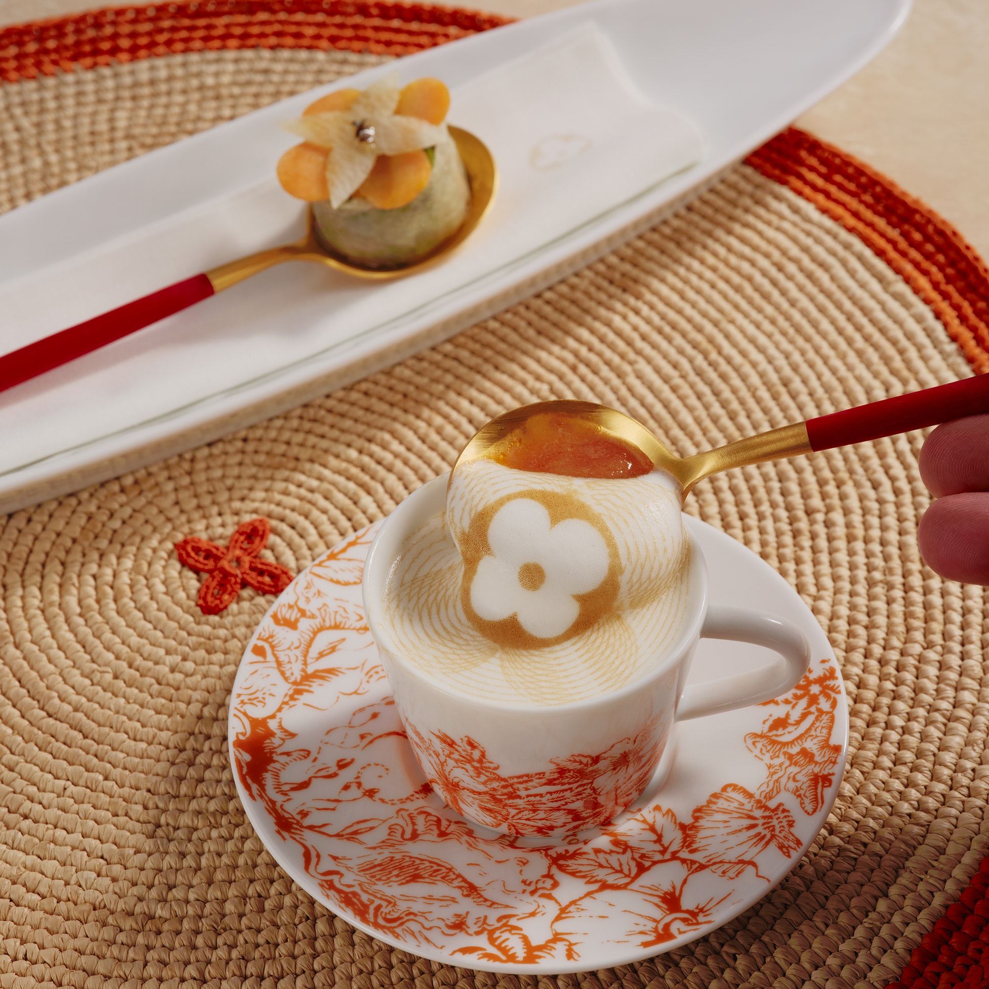 Set Of 2 Coffee Cups and Saucers LV By The Pool  in Trunks, Travel and Home