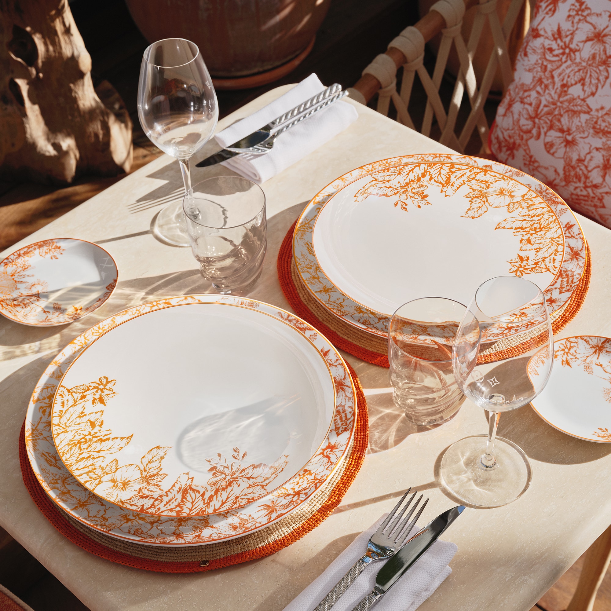 Set Of 2 Dessert Plates LV By The Pool  in Trunks, Travel and Home