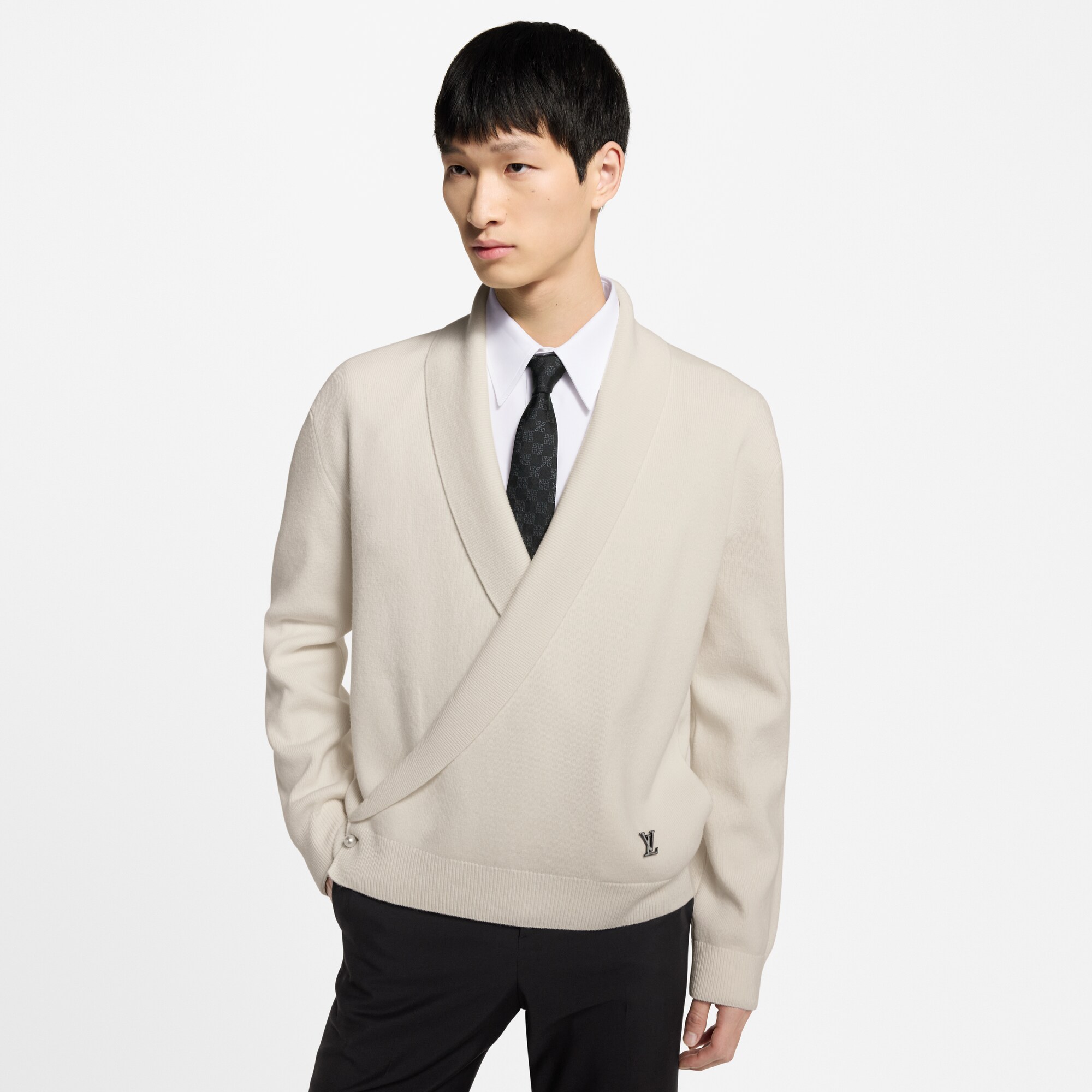 Shawl Collar Knit Jacket  in Men