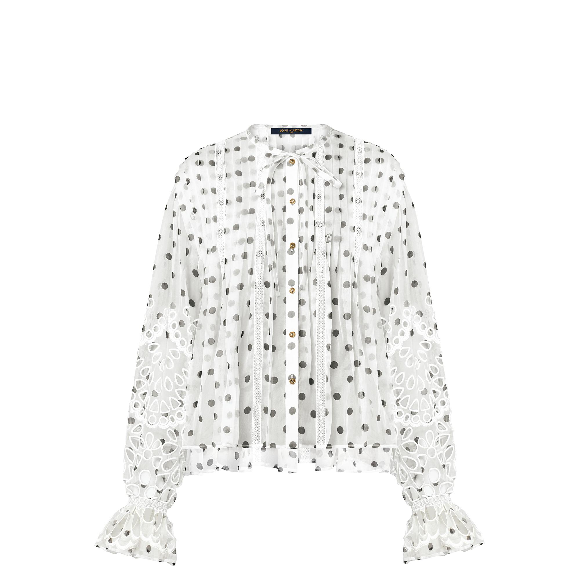 Sheer Organza Polka Dot Blouse - Ready 